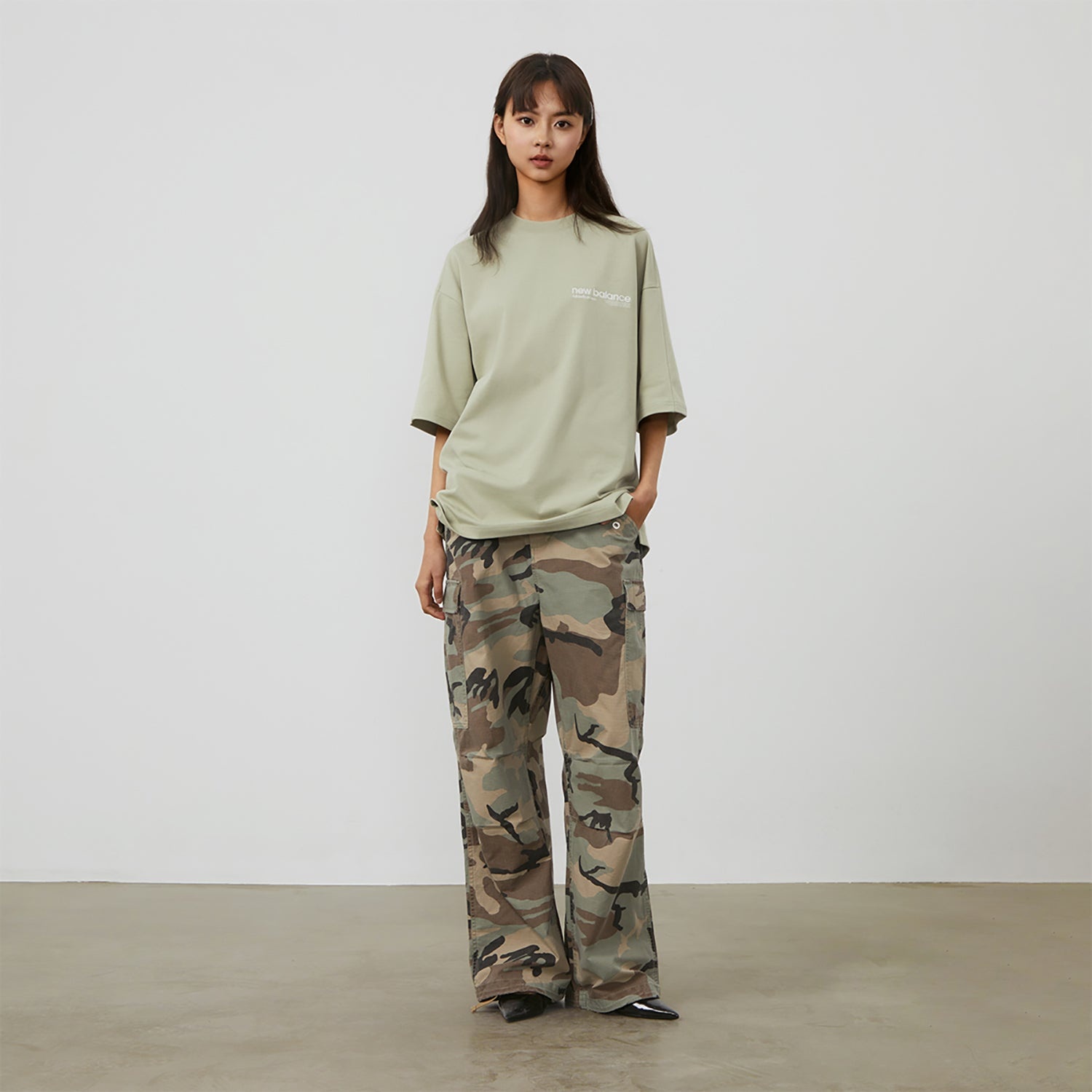 New Balance Wordmark Logo T-Shirt 'Khaki Green' AMT42301-OVN - 6