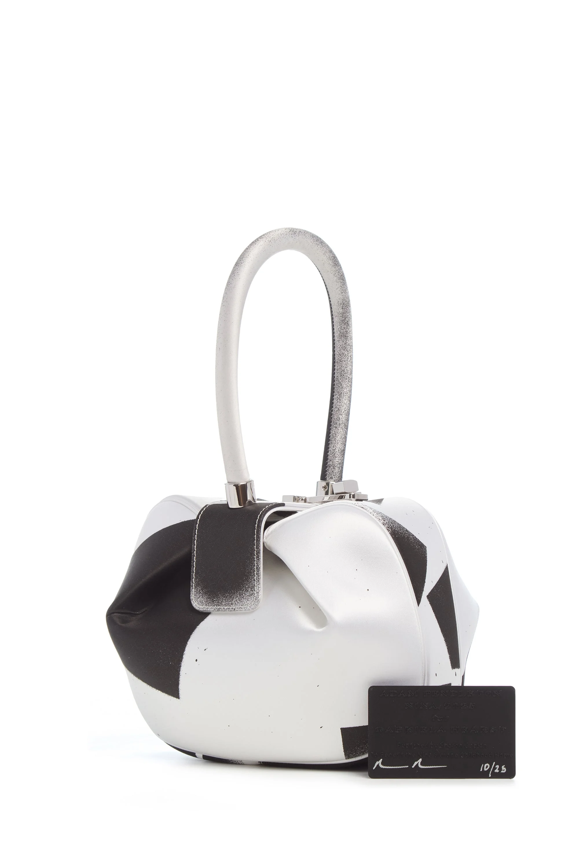 Adam Pendleton x Gabriela Hearst Nina Bag in Black & White Satin № 10 - 1