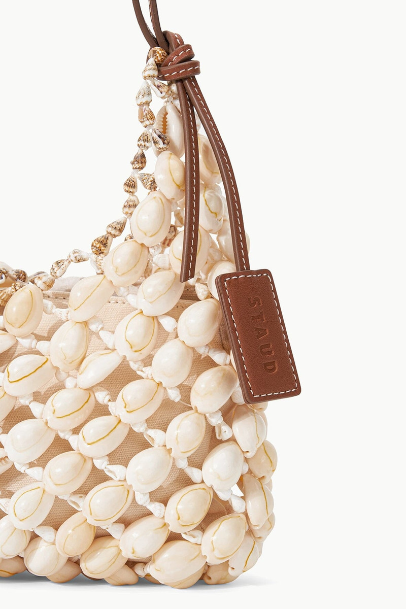 STAUD VACANZA SHELL SHOULDER BAG NATURAL TAN 3