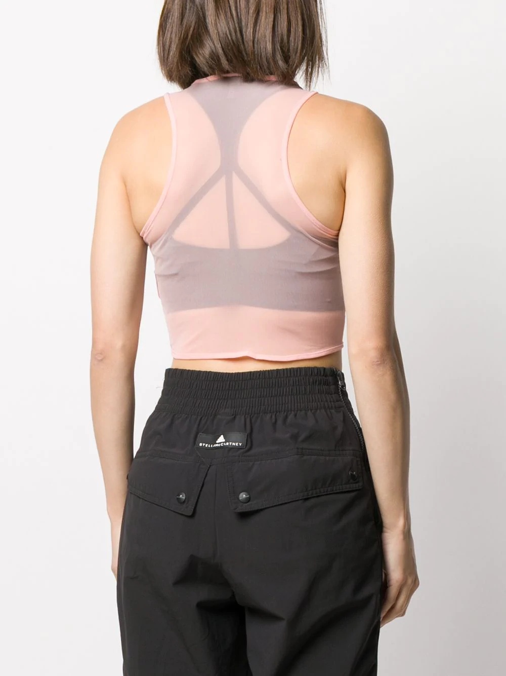 semi-sheer cropped tank top - 4