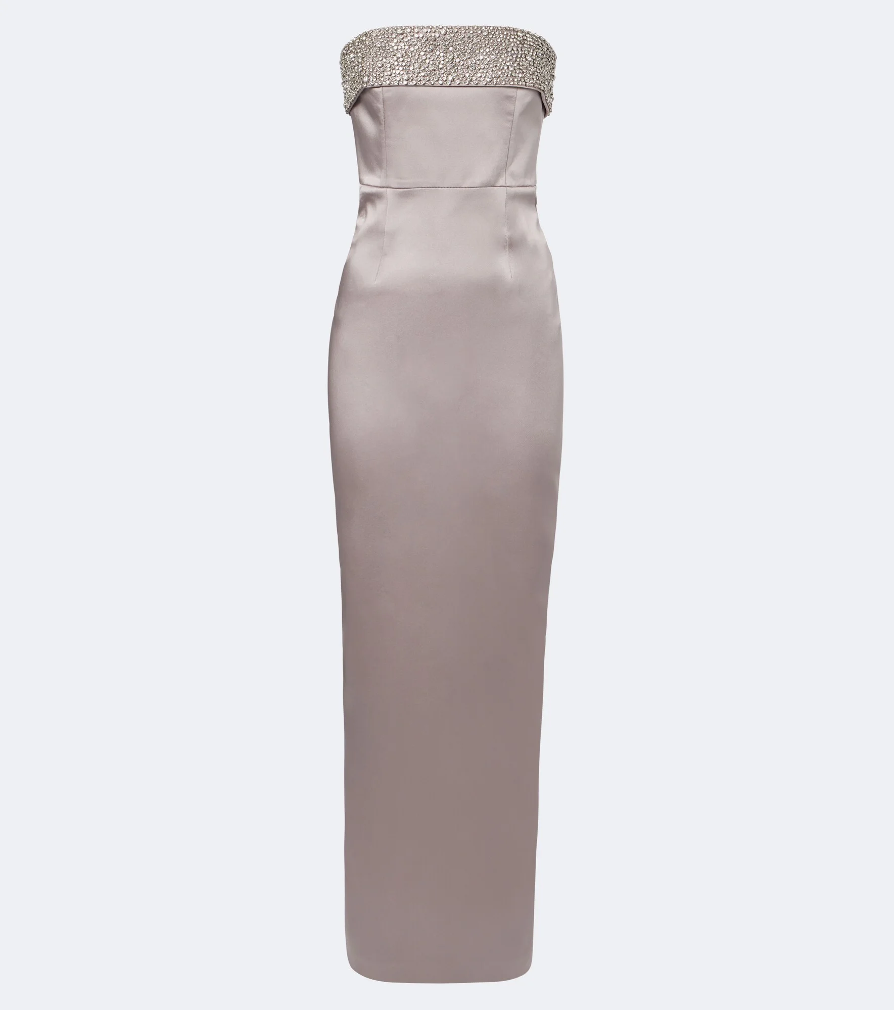 Rhea embellished strapless satin gown - 1