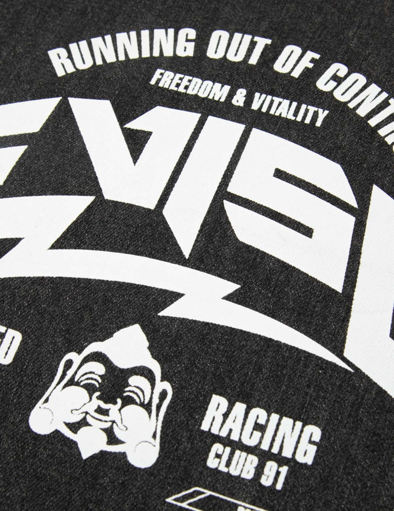 AUTO-RACING STYLE LOGO PRINT DENIM TOTE BAG 3