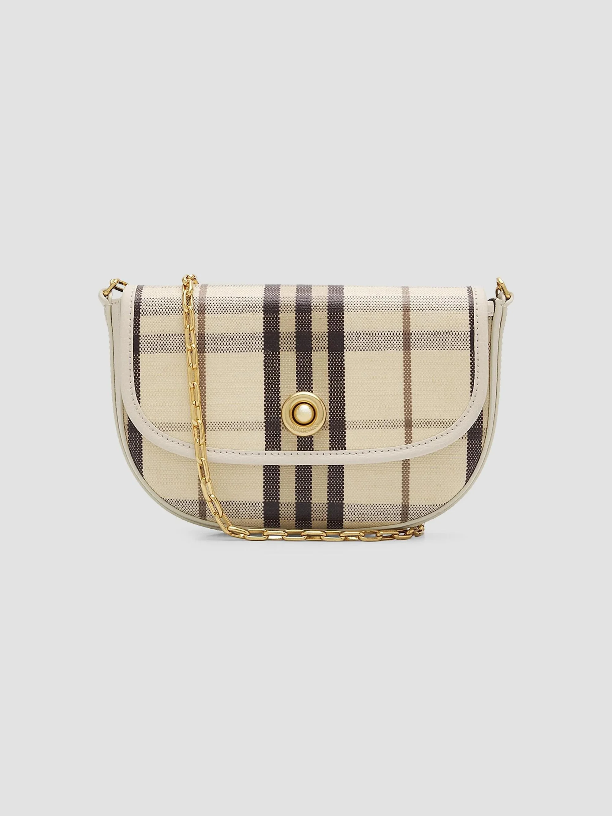 Women's Highlands Check Chain-Strap Crossbody Bag - Light Beige - 1