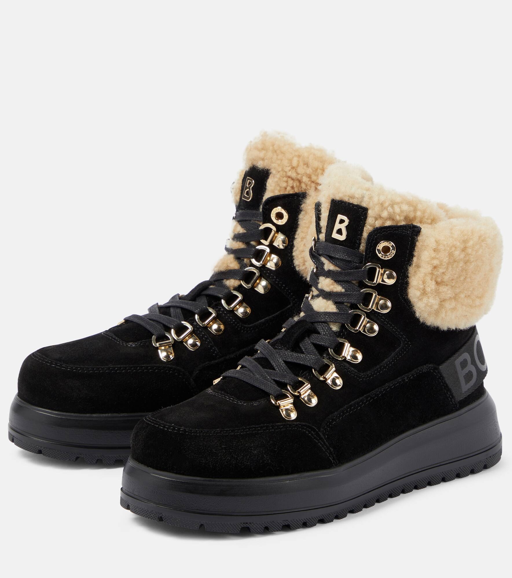 Antwerp suede and shearling lace-up boots - 5