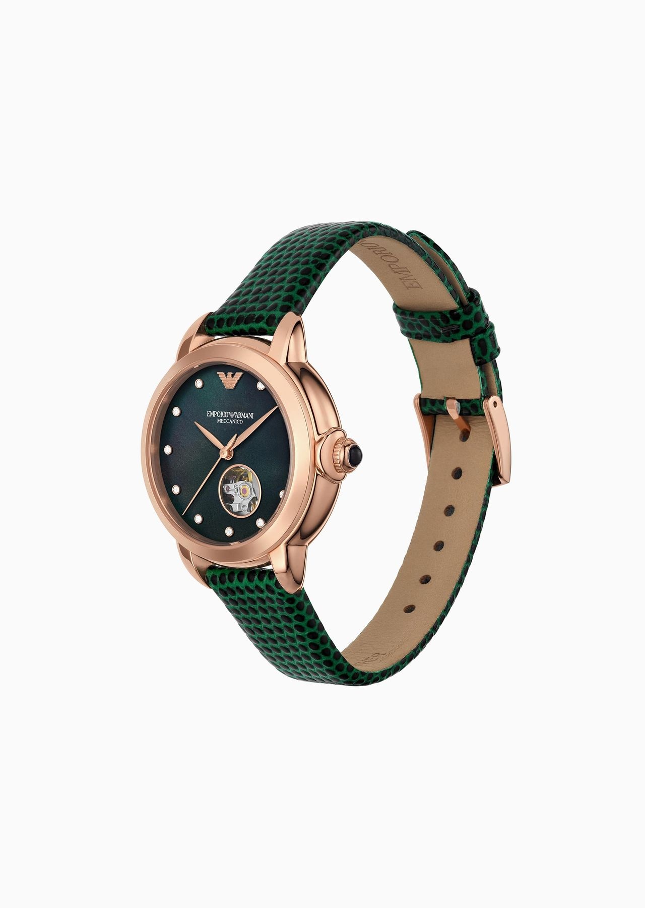 Automatic Green Leather Watch - 2