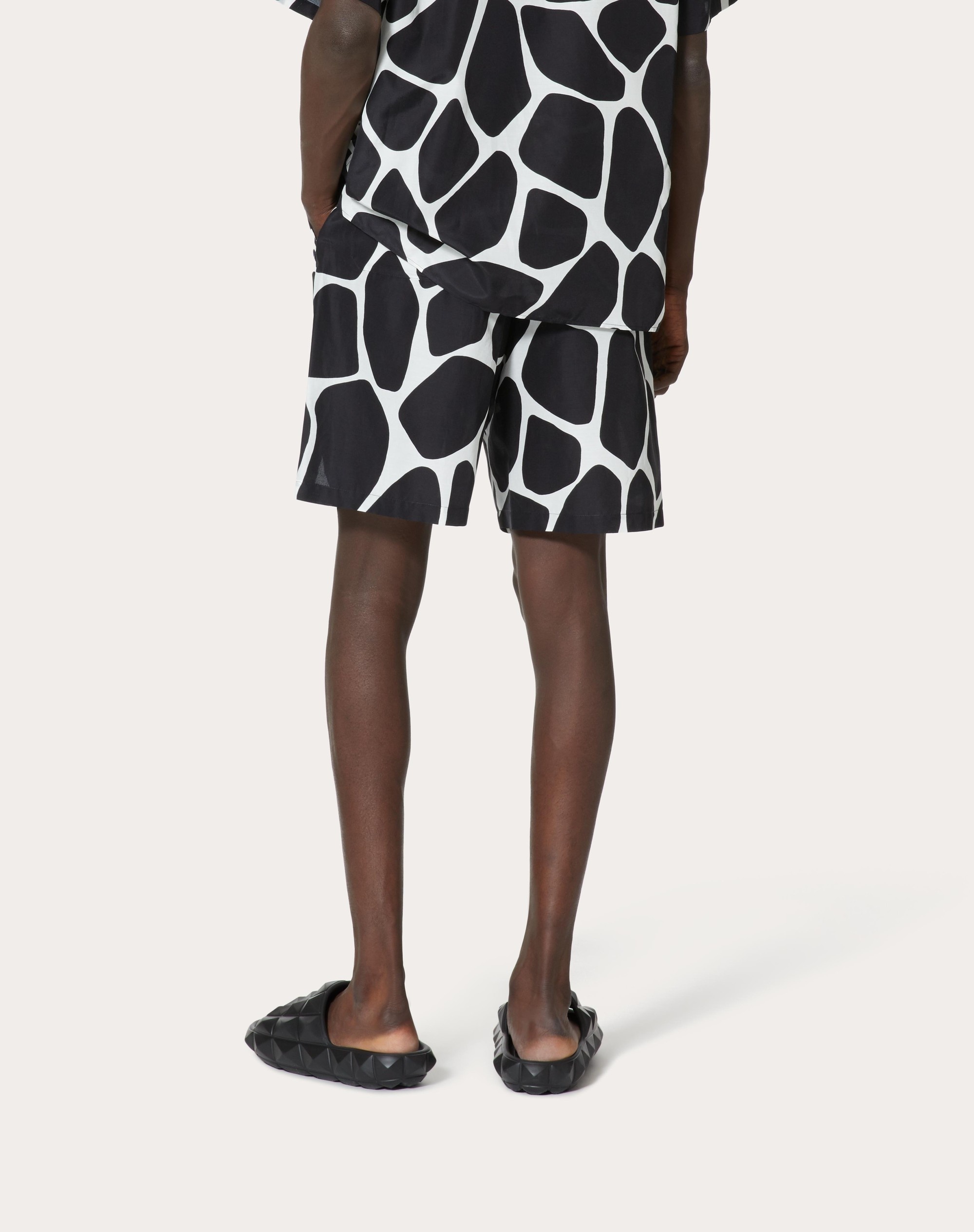 GIRAFFA RE-EDITION PRINT COTTON AND SILK BERMUDA SHORTS - 4