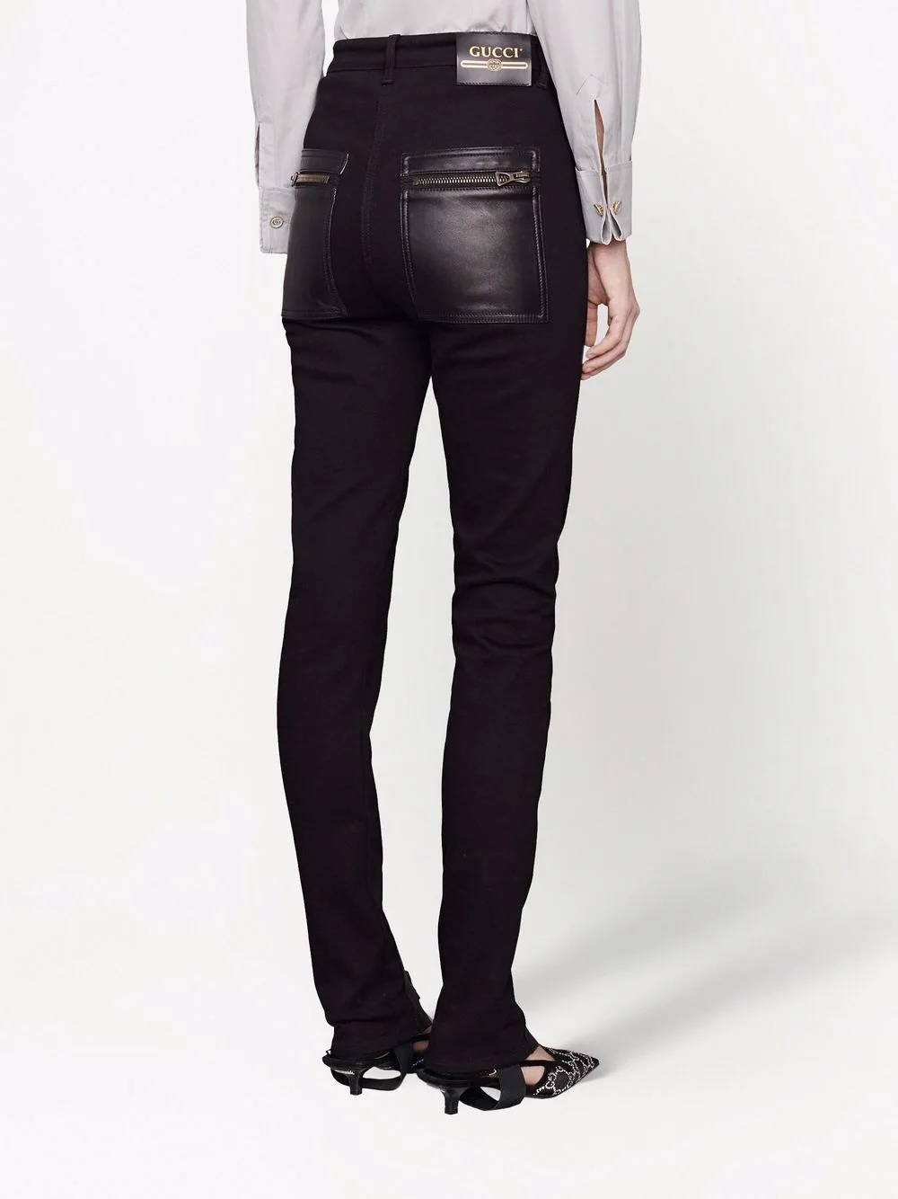 zip-detail stirrup trousers - 4