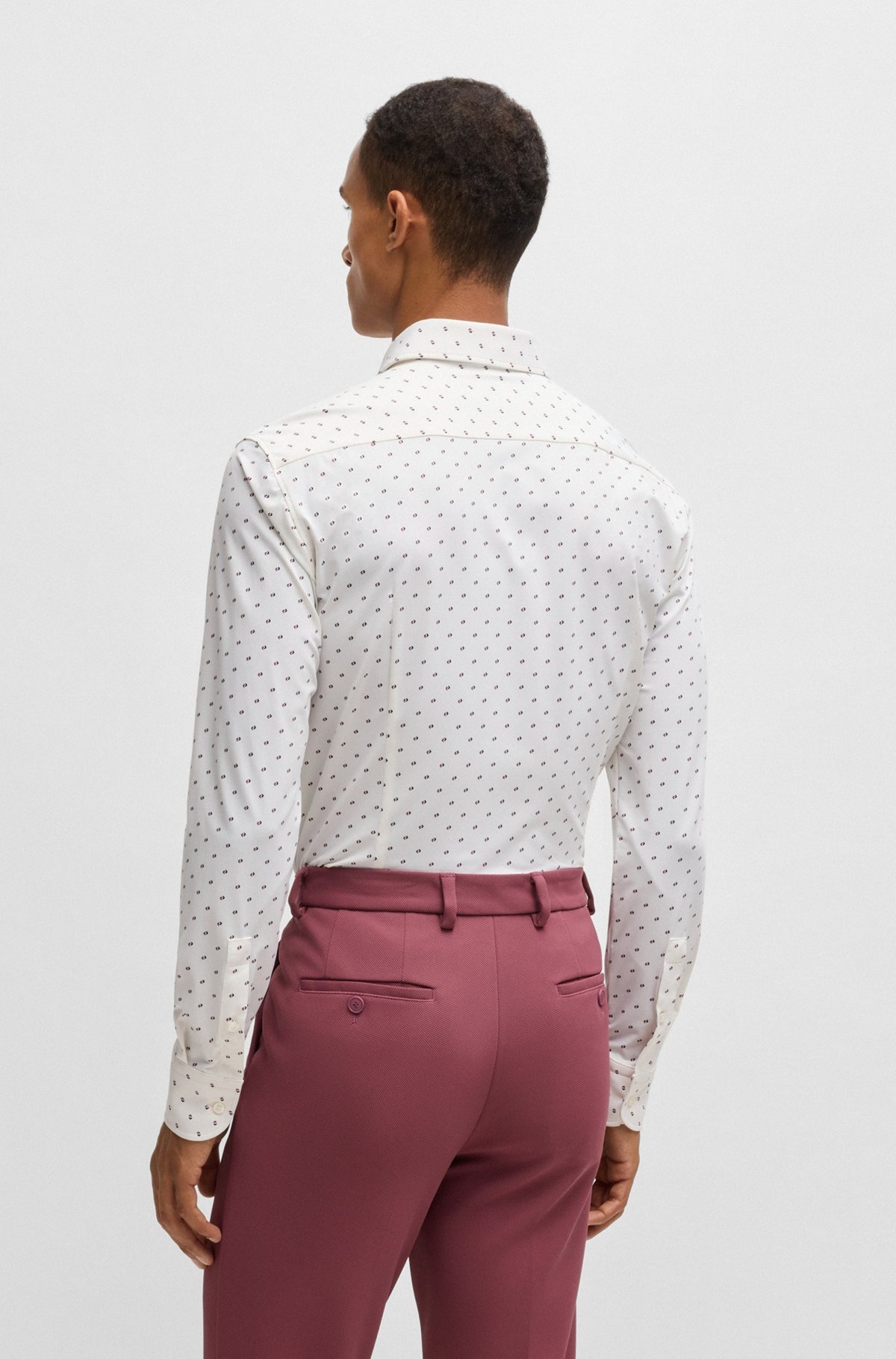 SLIM-FIT SHIRT IN PRINTED PERFORMANCE-STRETCH MATERIAL - 5