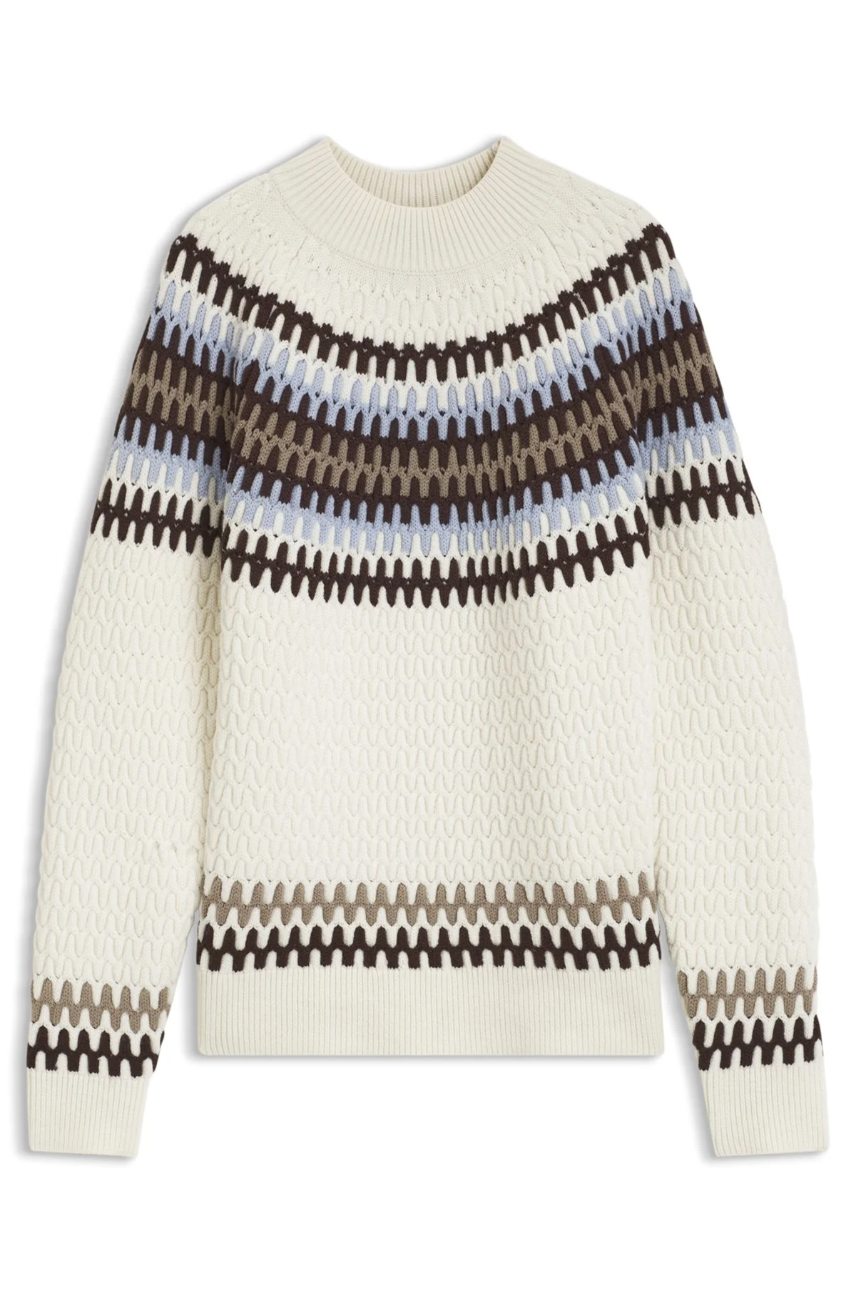 FAIR ISLE PATTERNED SWEATER IN VIRGIN WOOL - 1