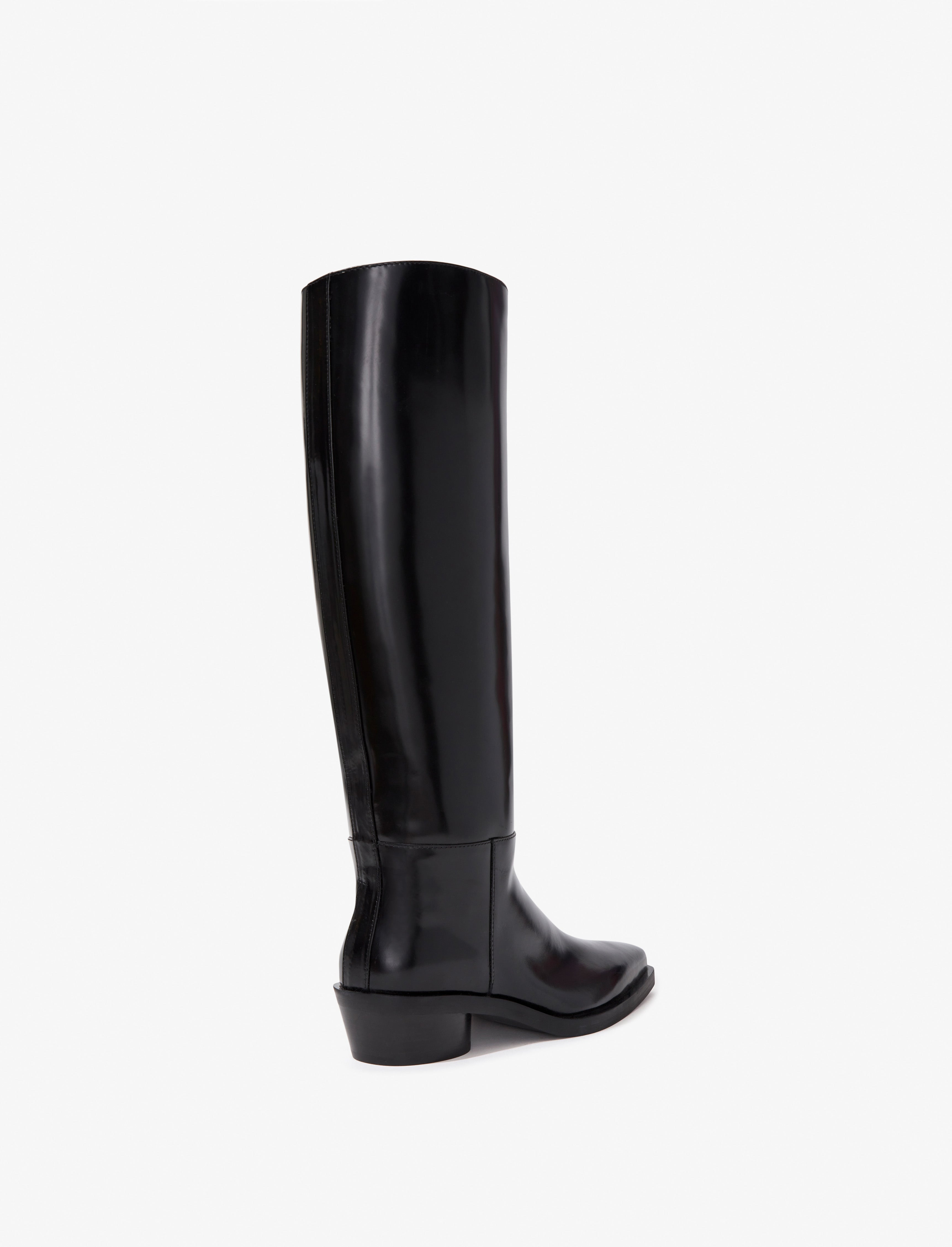 Bronco Knee High Boots in Spazzolato Leather - 3