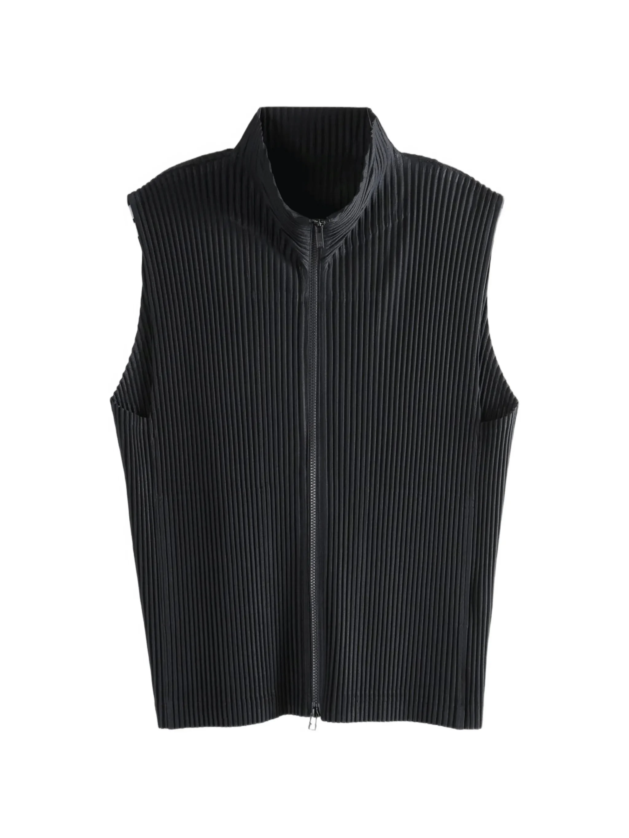 Monthly Colors : April pleated zip-up T-shirt - 1