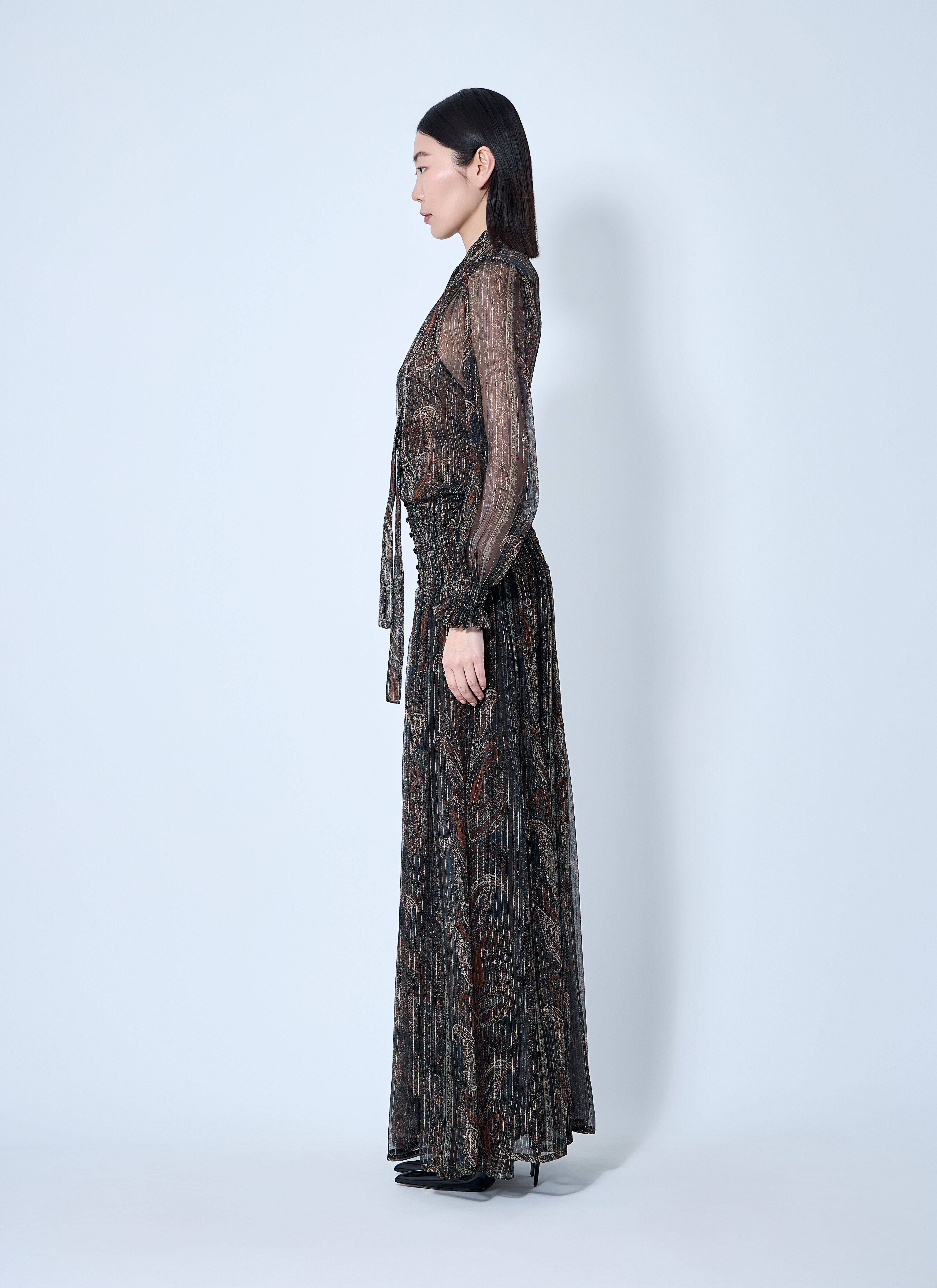 Lavallière Paisley Silk Crepon Maxi Dress - 3