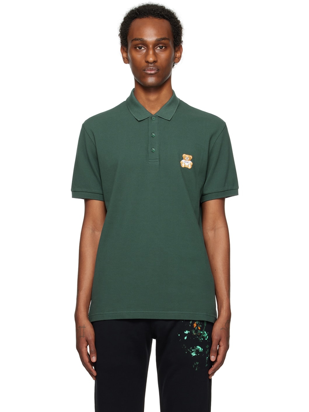 Green Embroidered Polo - 1