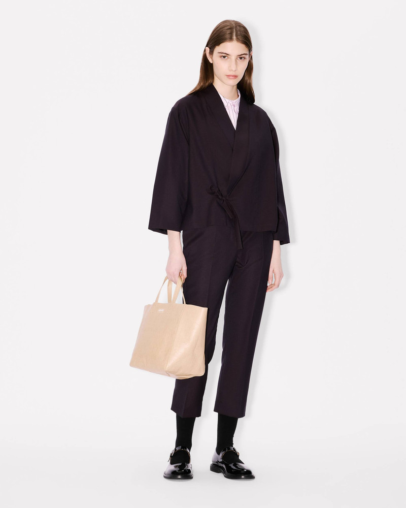 'KENZO Weave' cropped pants in wool jacquard 3