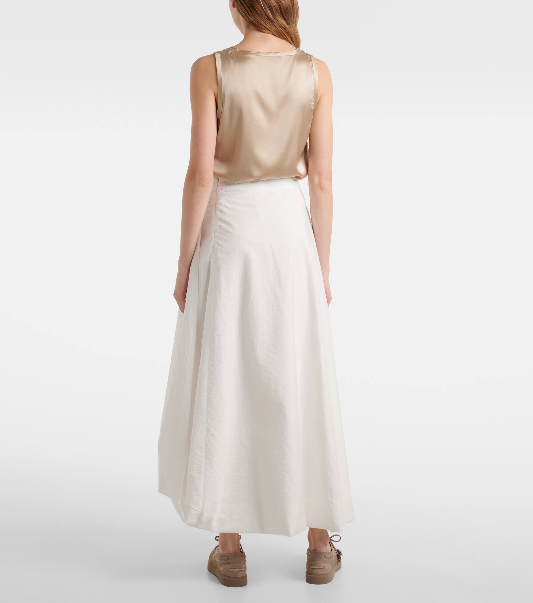Cotton-blend maxi skirt - 3