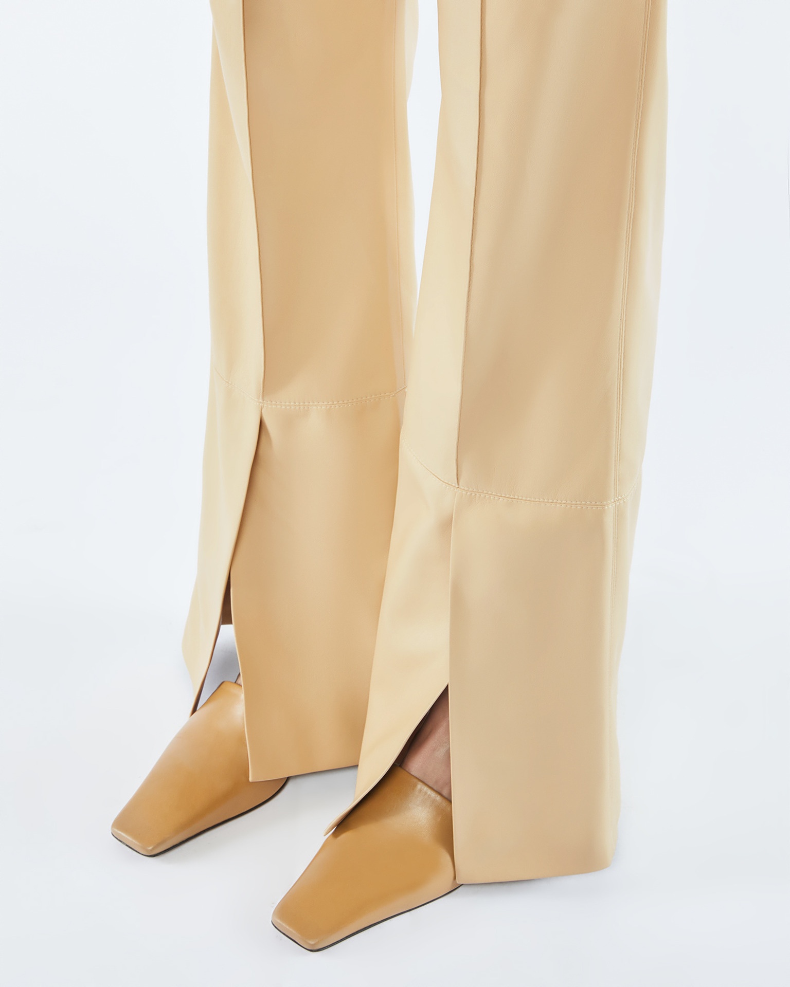 EVI - OKOBOR™ alt-leather pants - Almond - 2