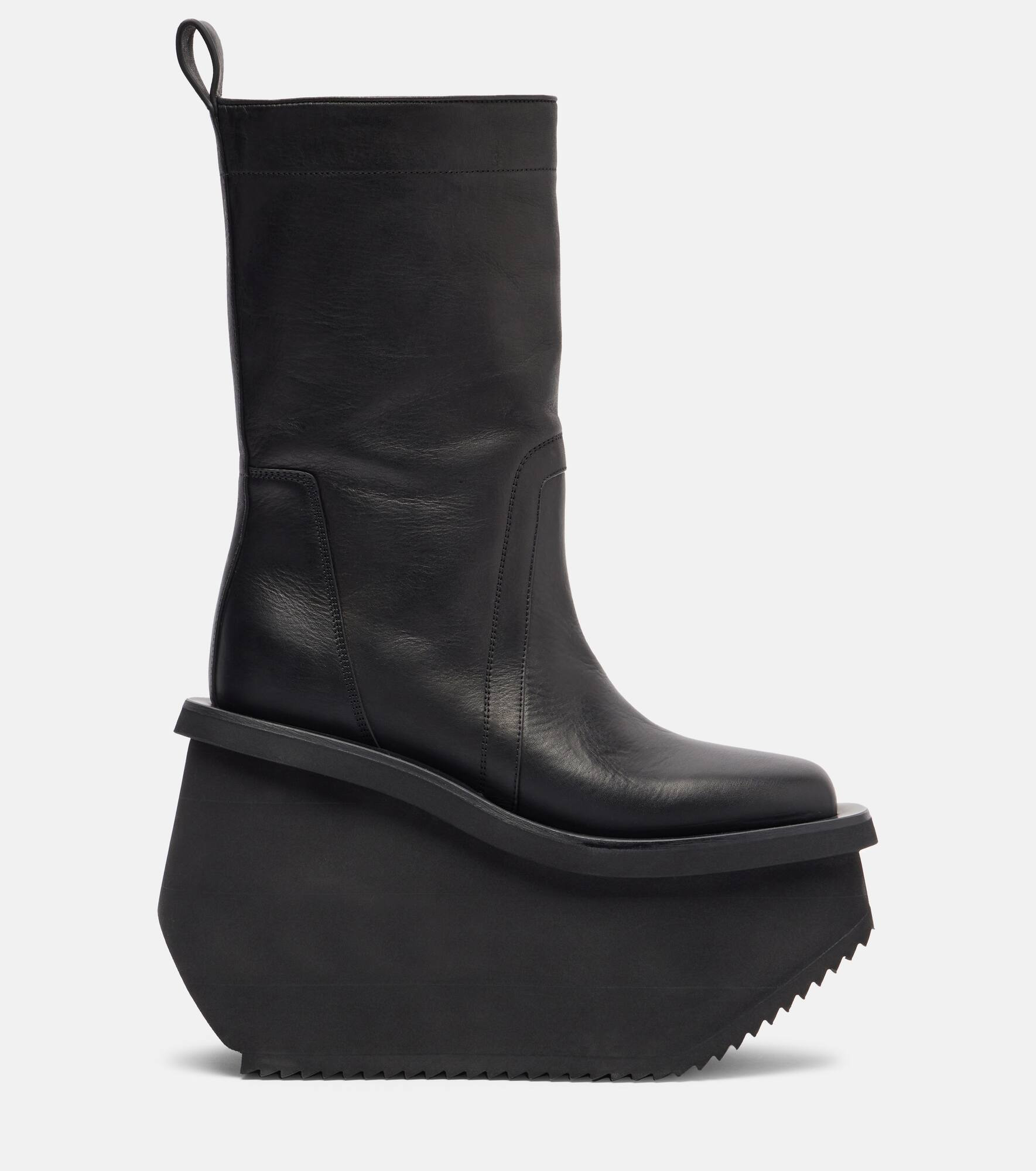 Factory leather platform ankle boots - 4