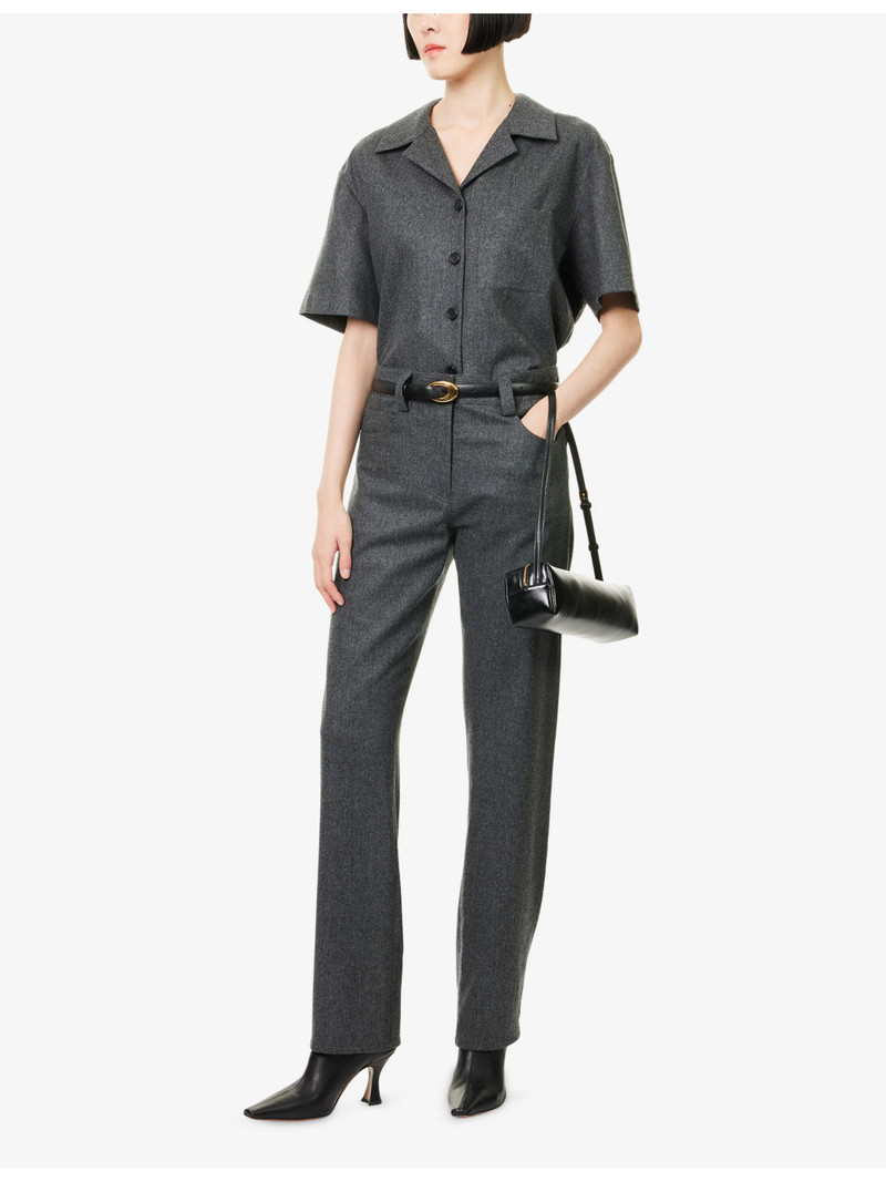 KHAITE Callum Straight-Leg Stretch-Wool And Cashmere Trousers outlook