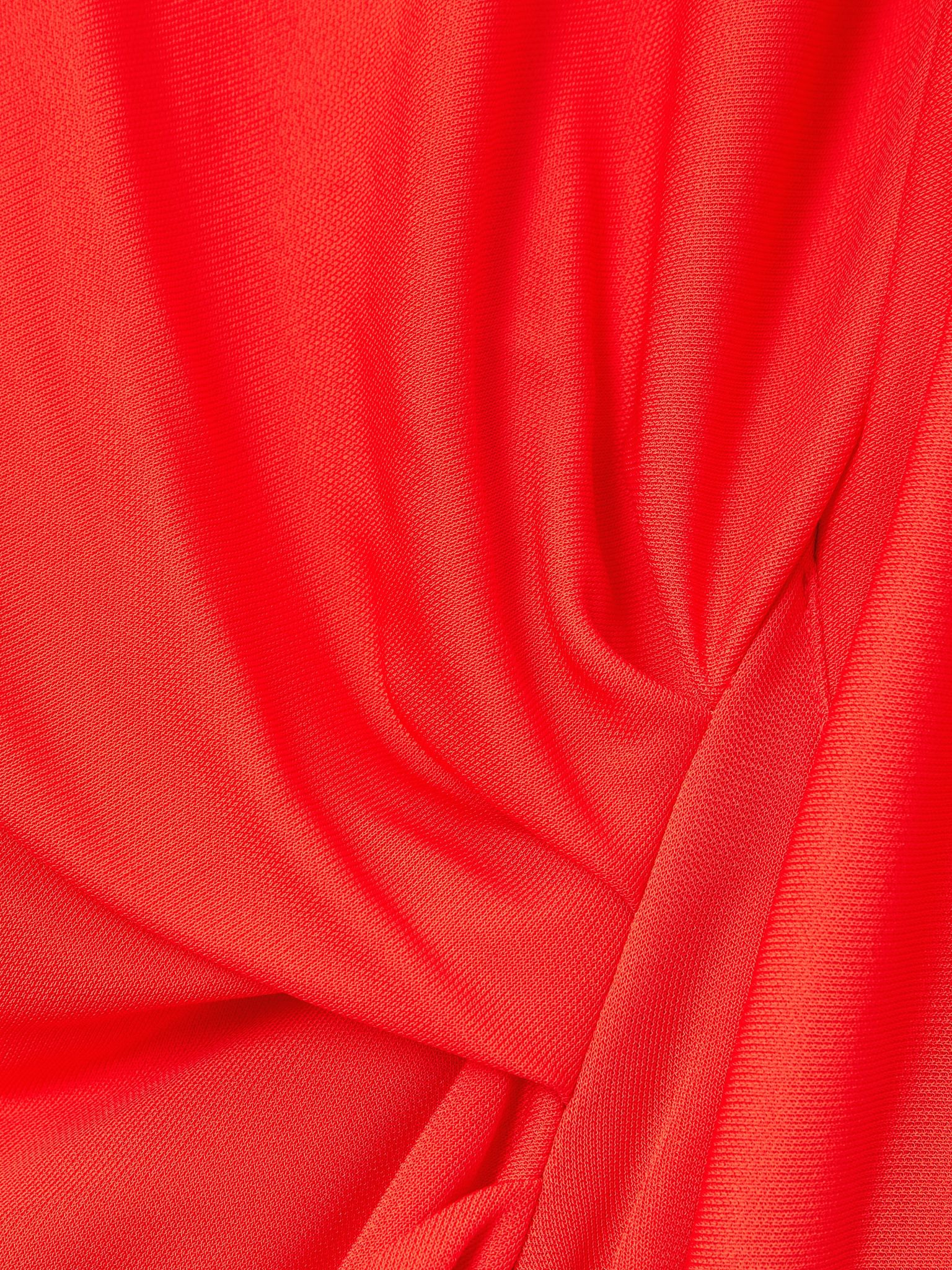 Draped asymmetric jersey maxi dress Red - 4