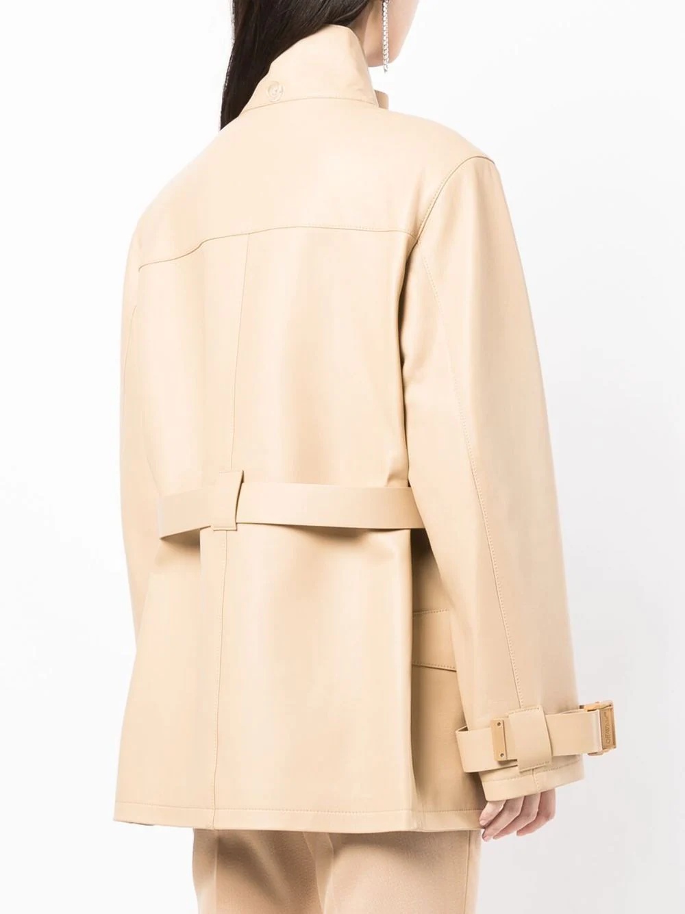 single-breasted belted-waist coat - 4
