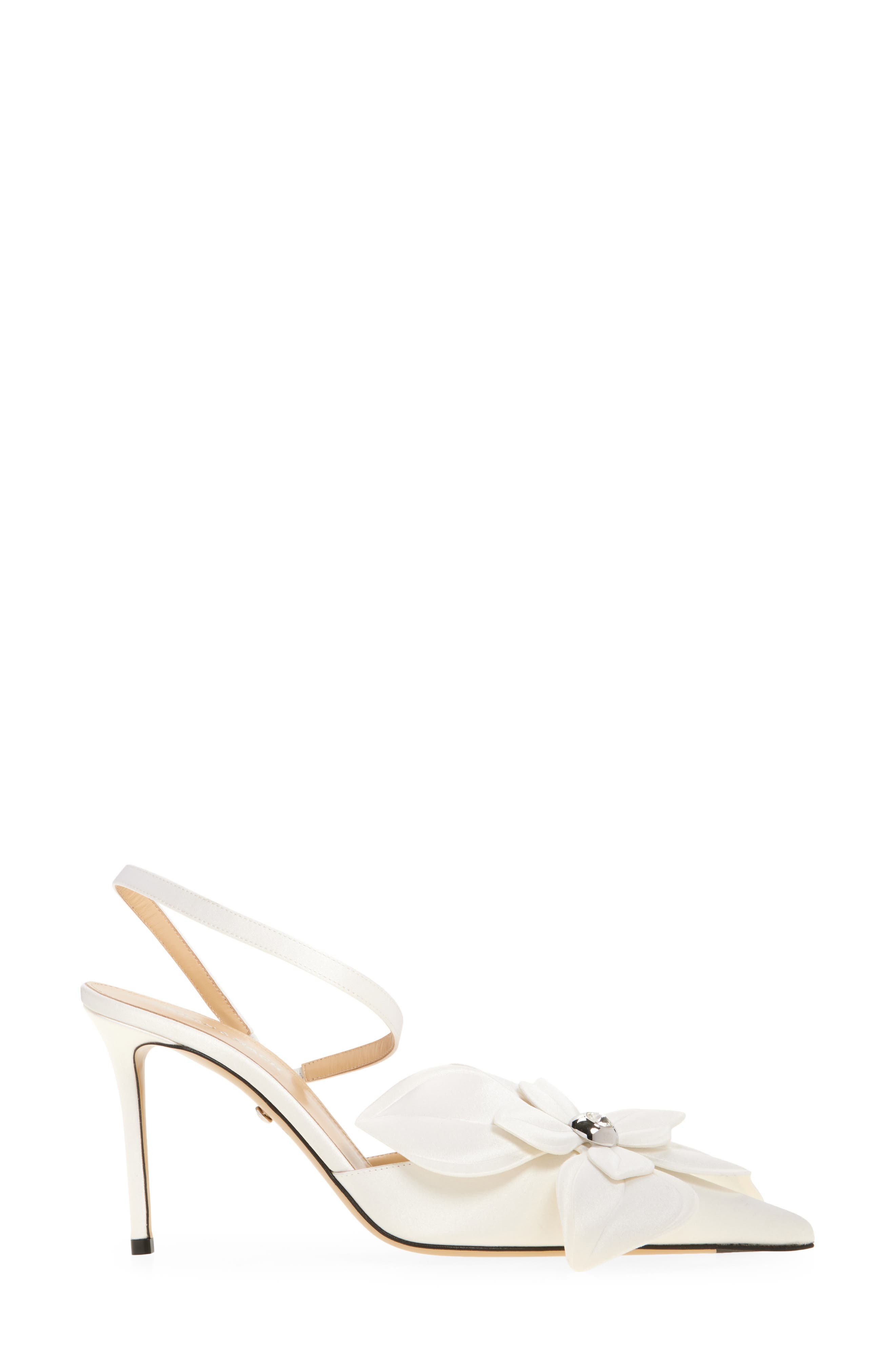 Mach & Mach Orchid Slingback Pump in White at Nordstrom - 3
