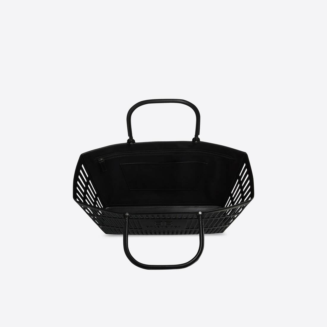 Mag Large Basket Bag In Thermoformed Smooth Calfskin in Black - 4