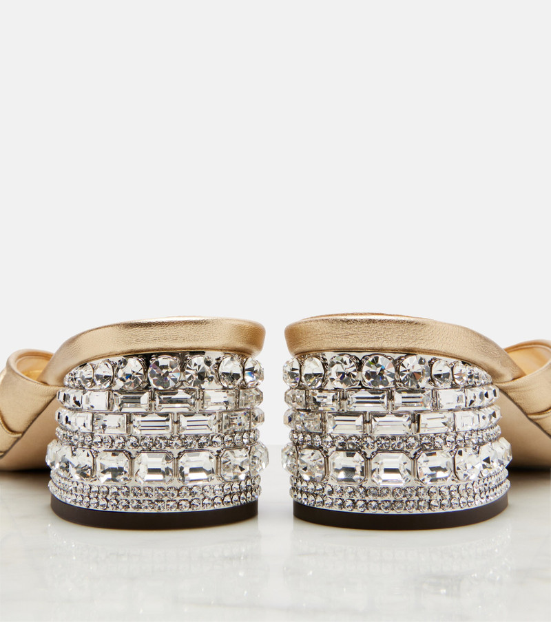 Mala embellished metallic leather mules 6