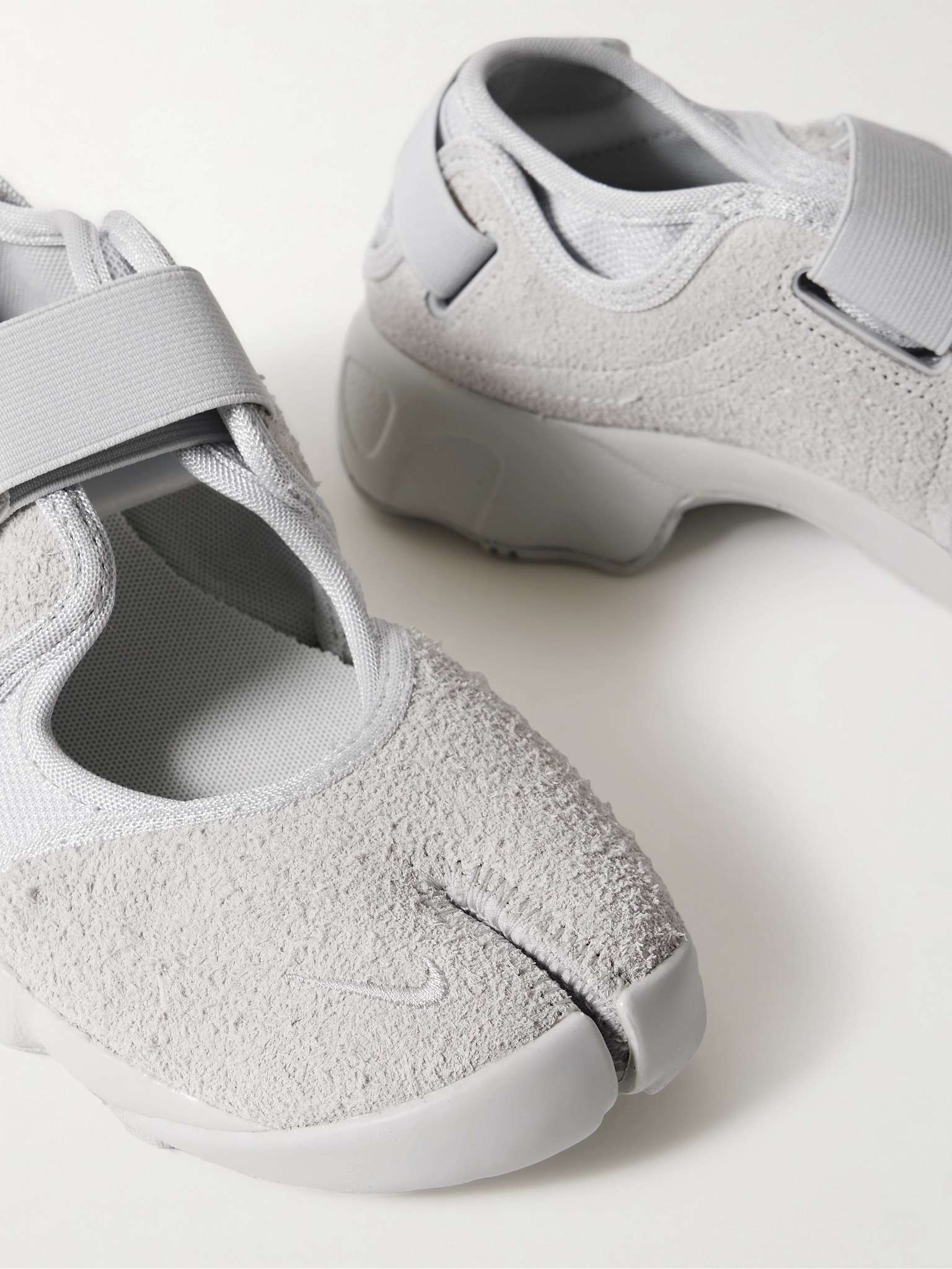 Air Rift Split-Toe Brushed-Suede and Mesh Sneakers - 5
