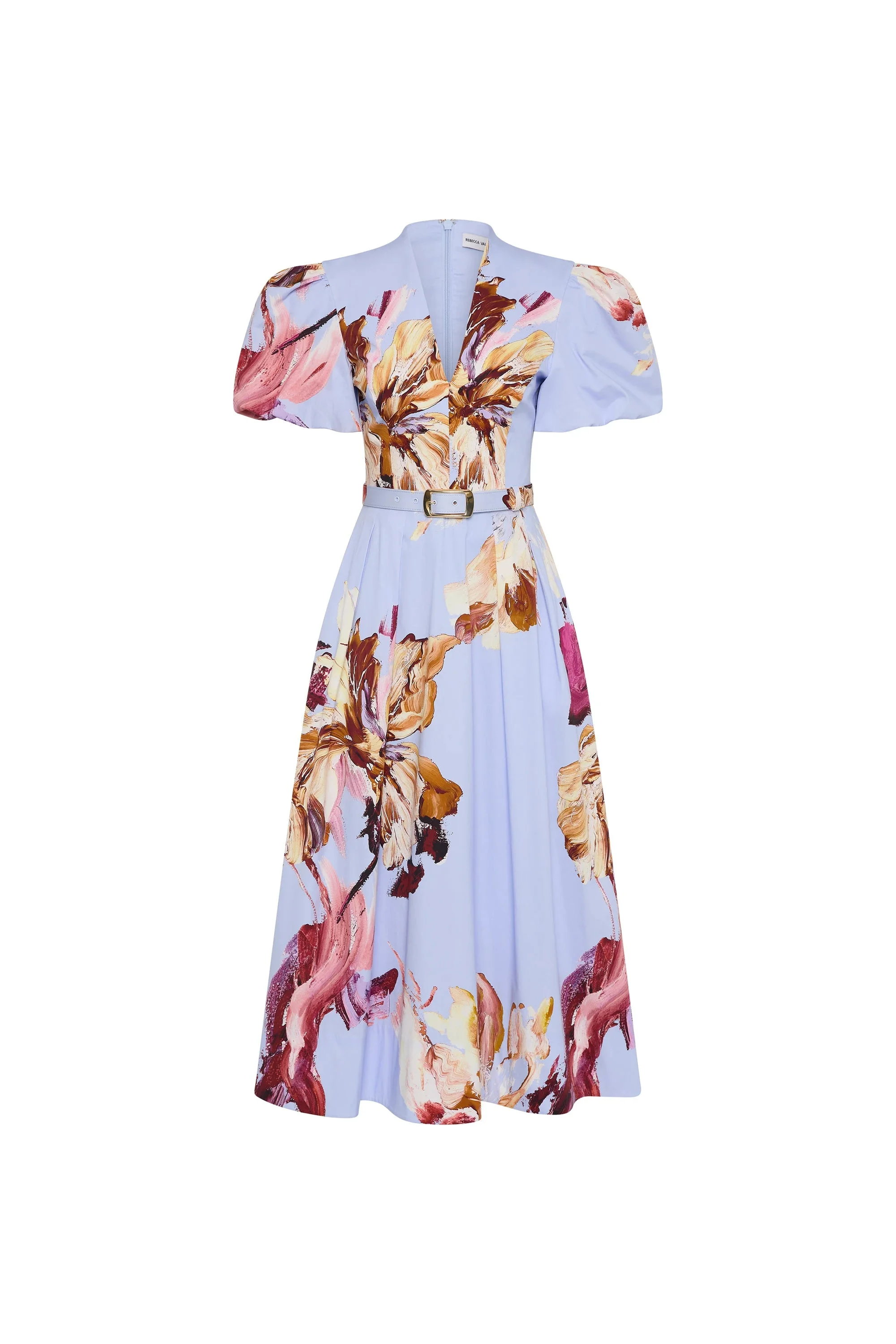 Fleur De Lis Short Sleeve Midi Dress - 1