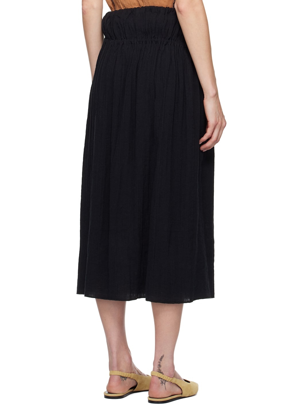 Black Diph Midi Skirt - 3