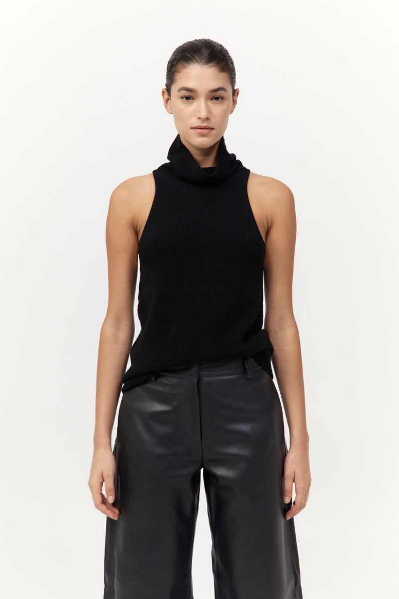 Cashmere Blend Top - Black - 2