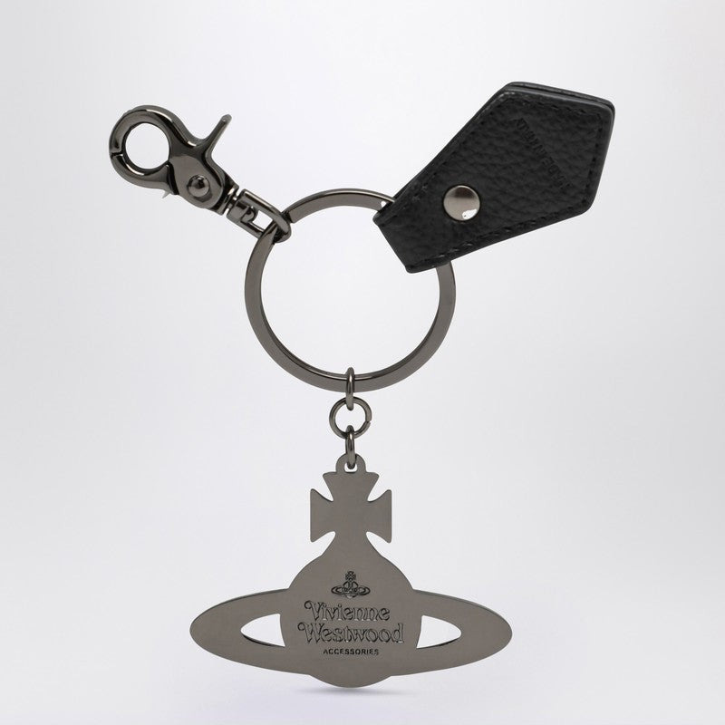 Vivienne Westwood Black Hammered Metal Orb Keychain Women - 2