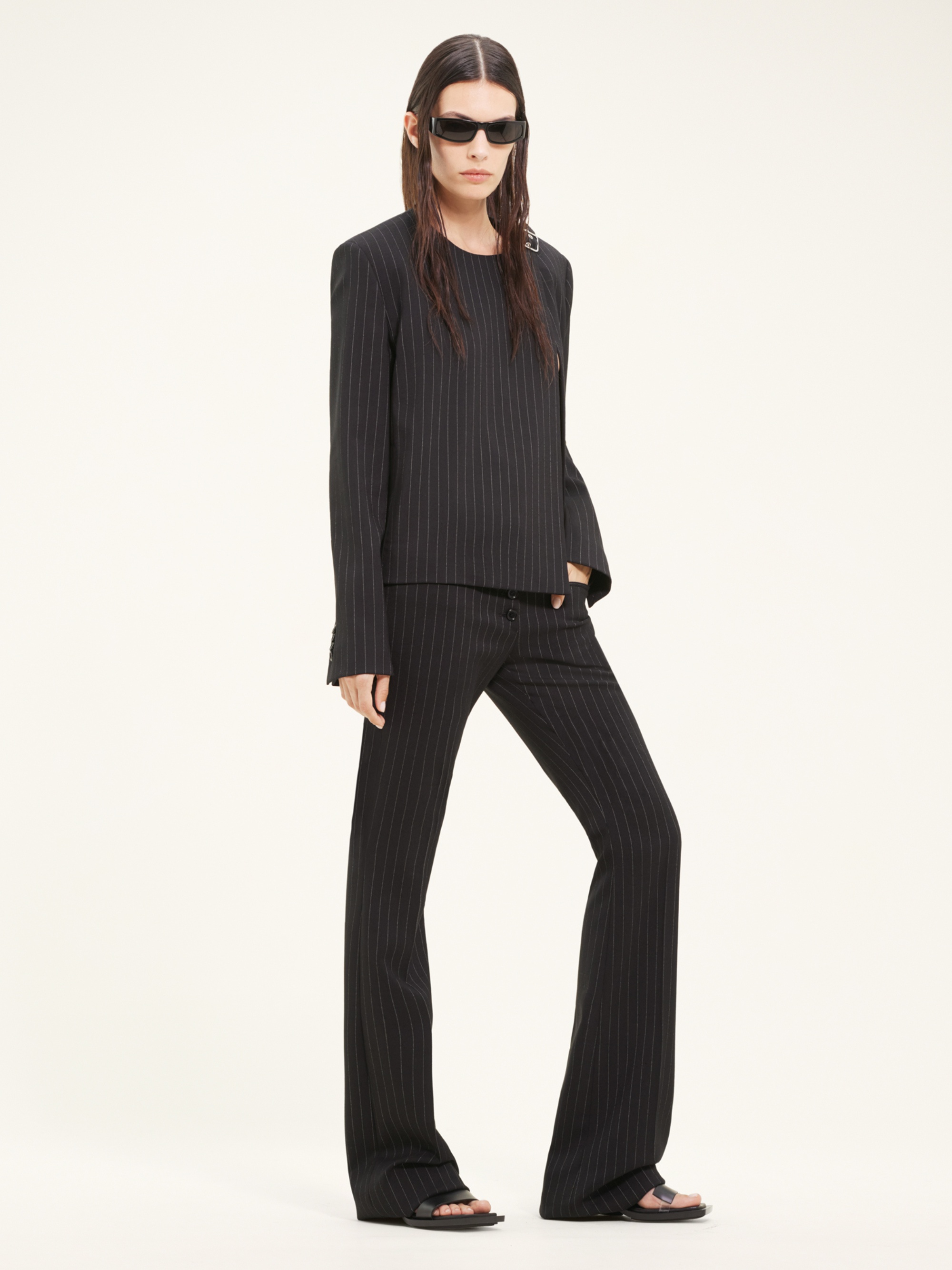 BUCKLE TAILORED PINSTRIPE JACKET - 3