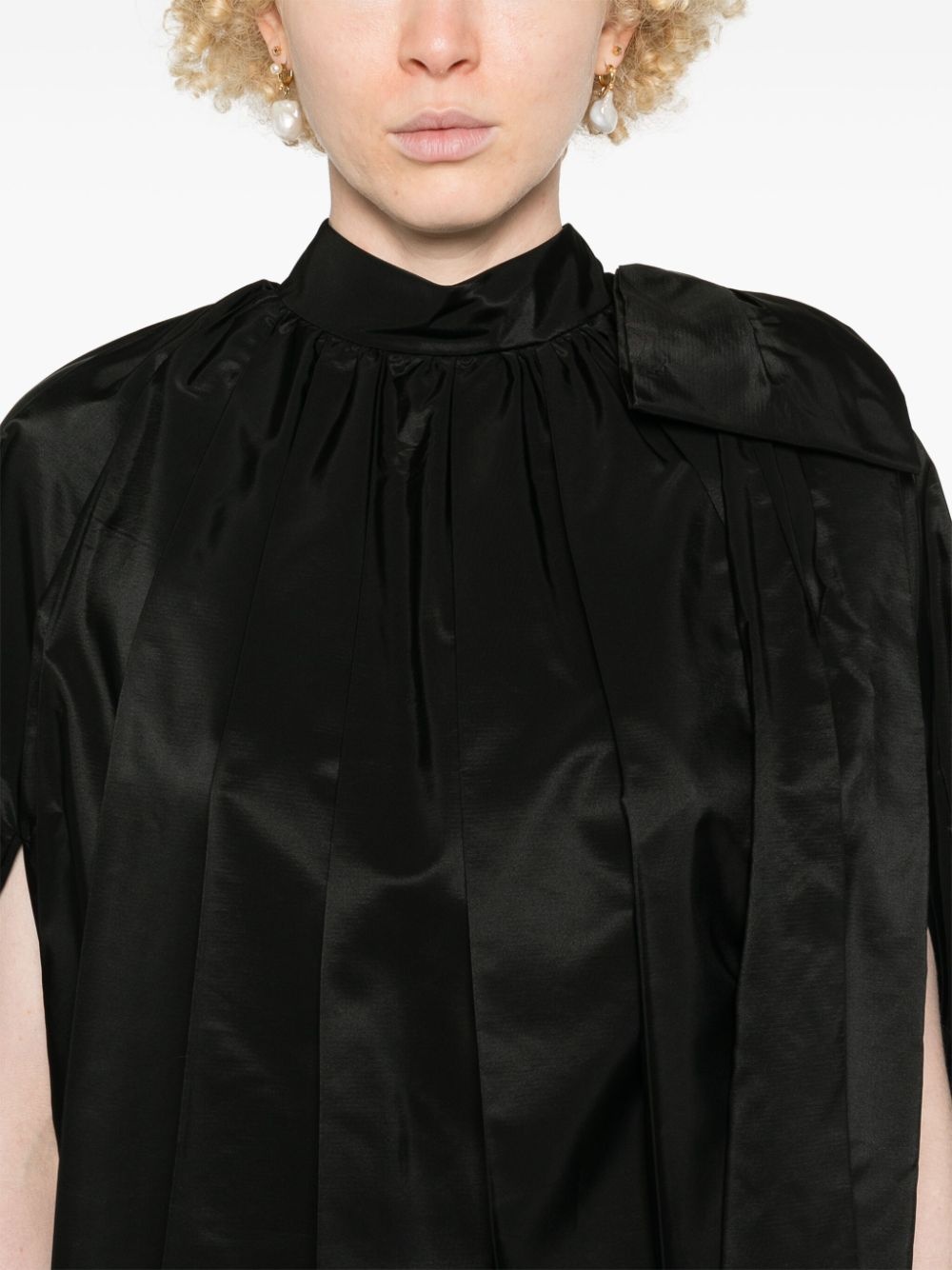 bow-detail pleated mini dress - 5