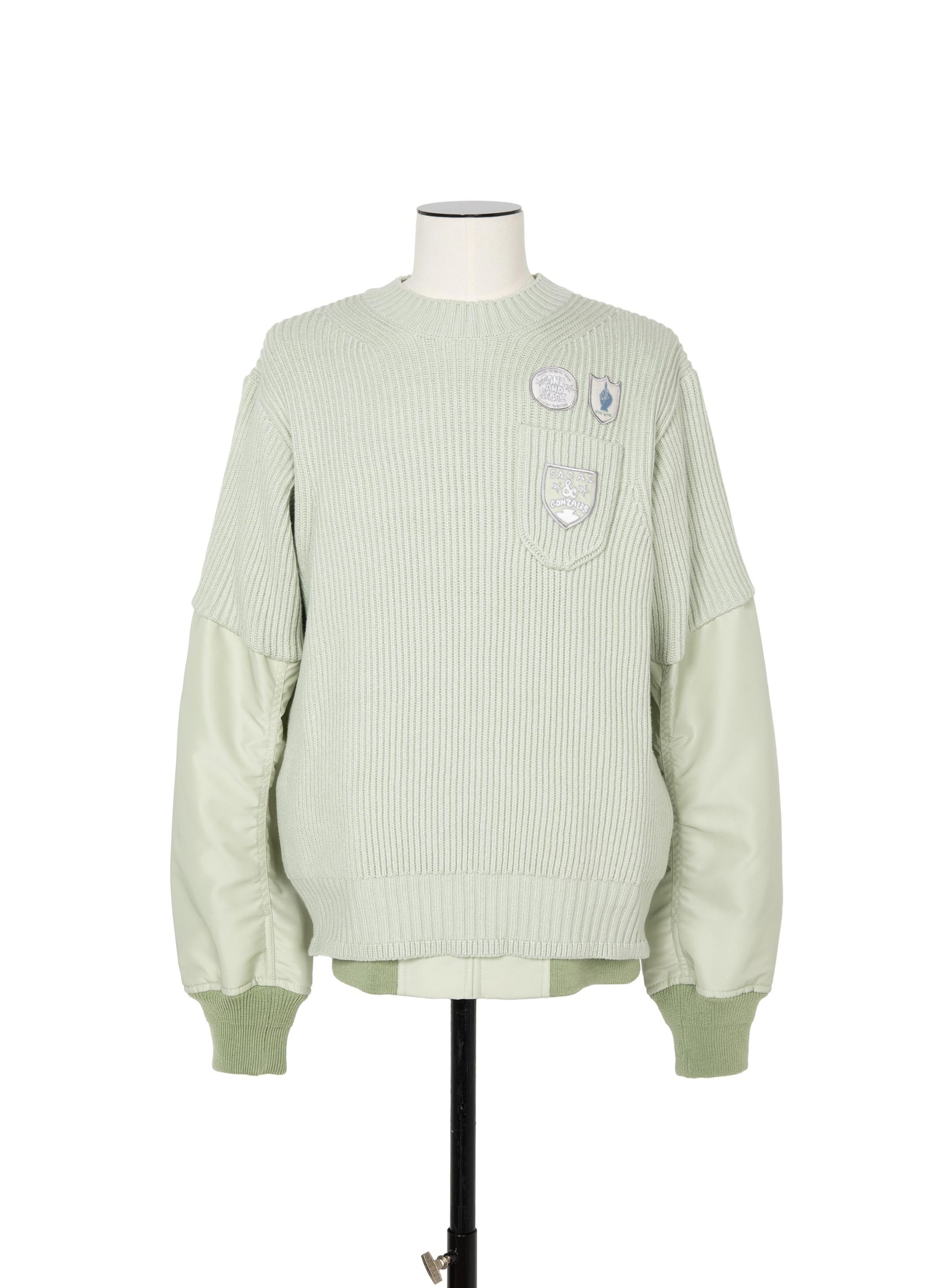 sacai Gonz Multi Patch Nylon Twill x Knit Sweater - 2