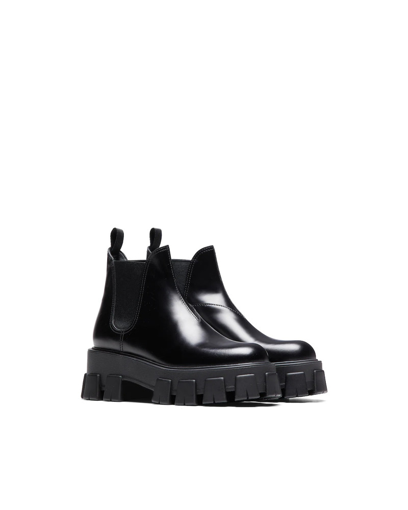 Prada Monolith brushed leather Chelsea boots outlook