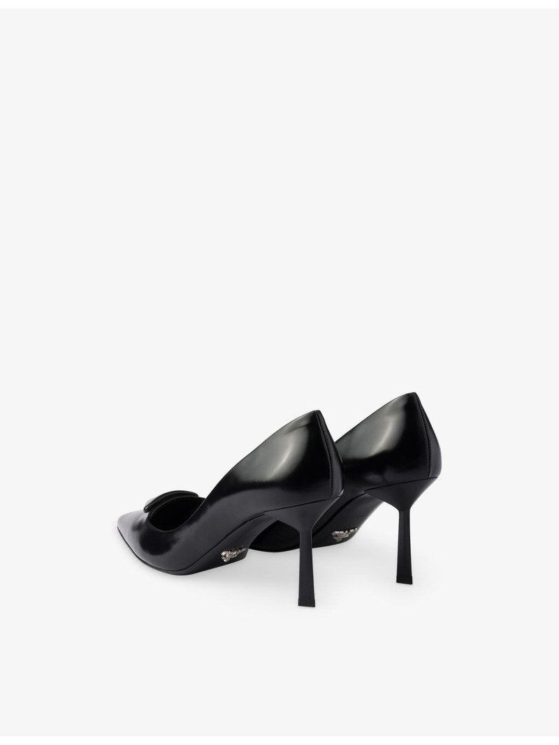 Prada Logo-Plaque Leather Pumps outlook