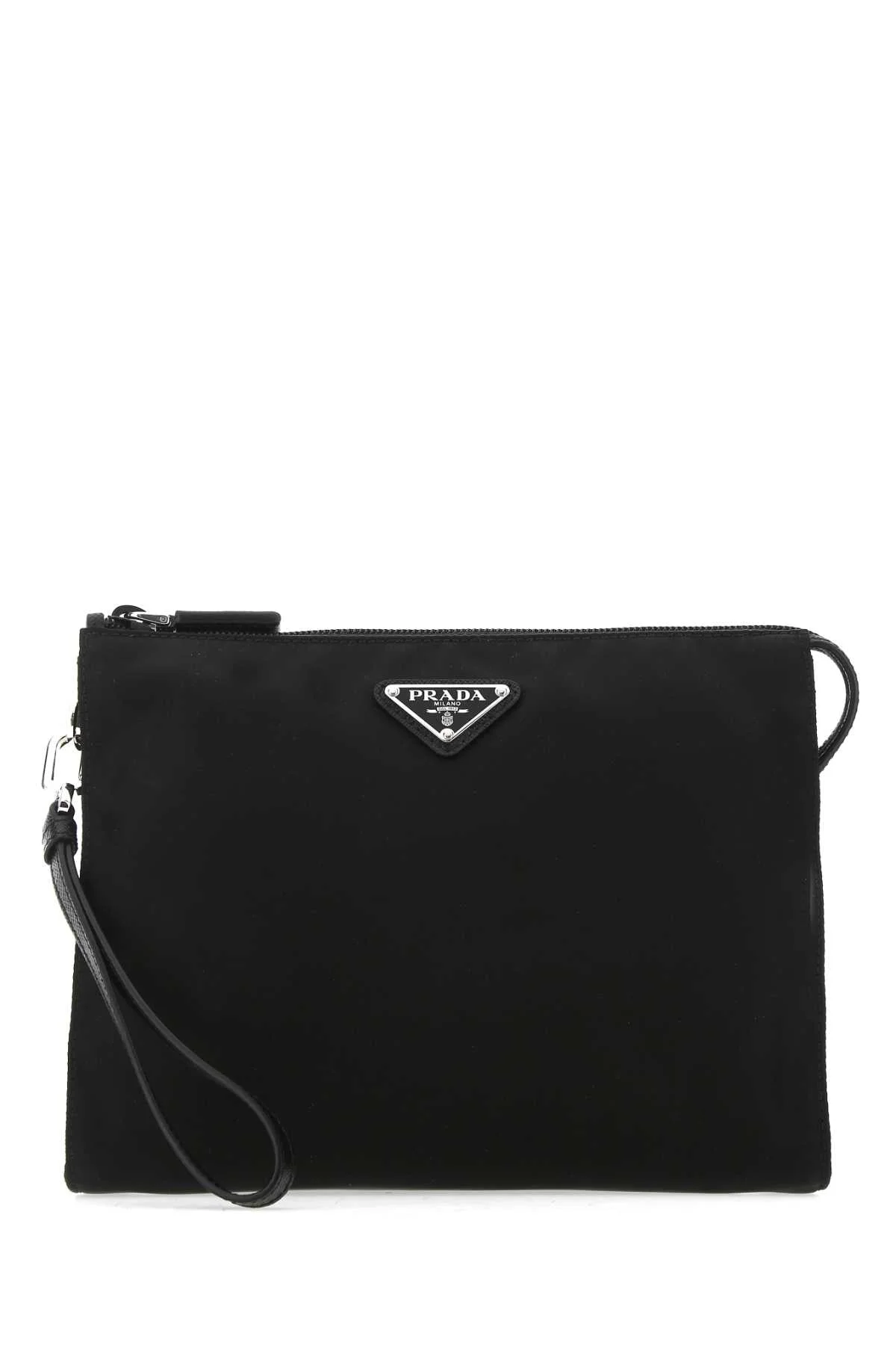 Prada Men Black Re-Nylon Clutch - 1