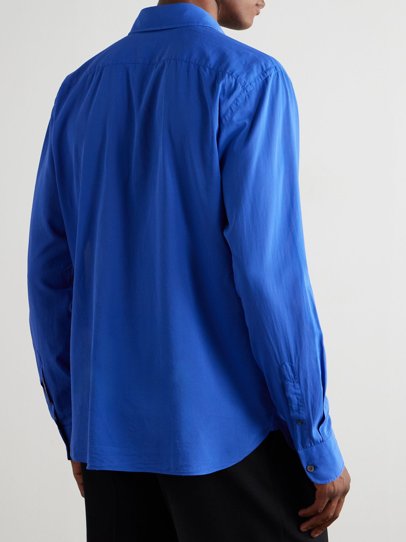 Cotton-Voile Shirt Blue - 4