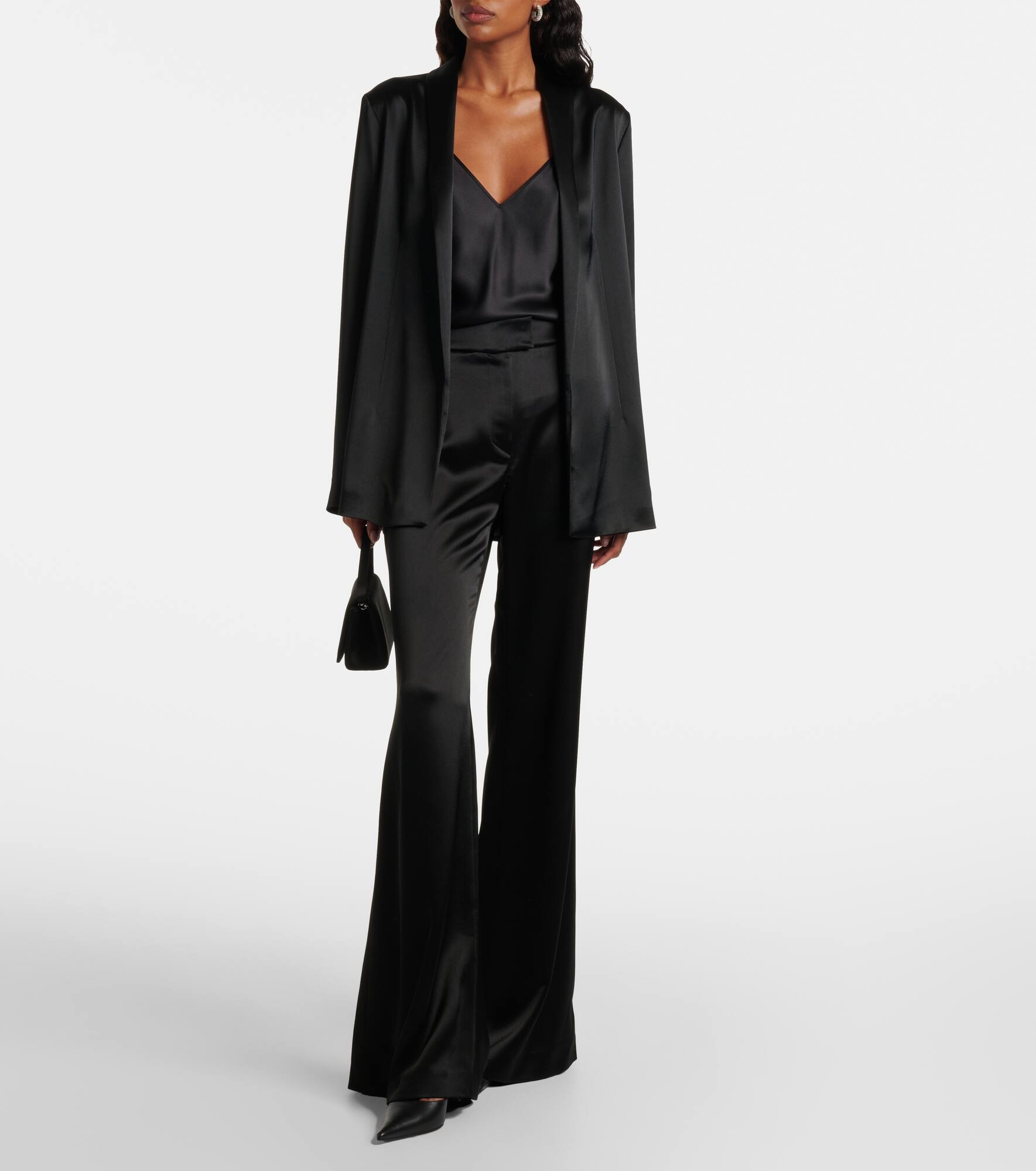 Julianne high-rise satin flared pants - 2