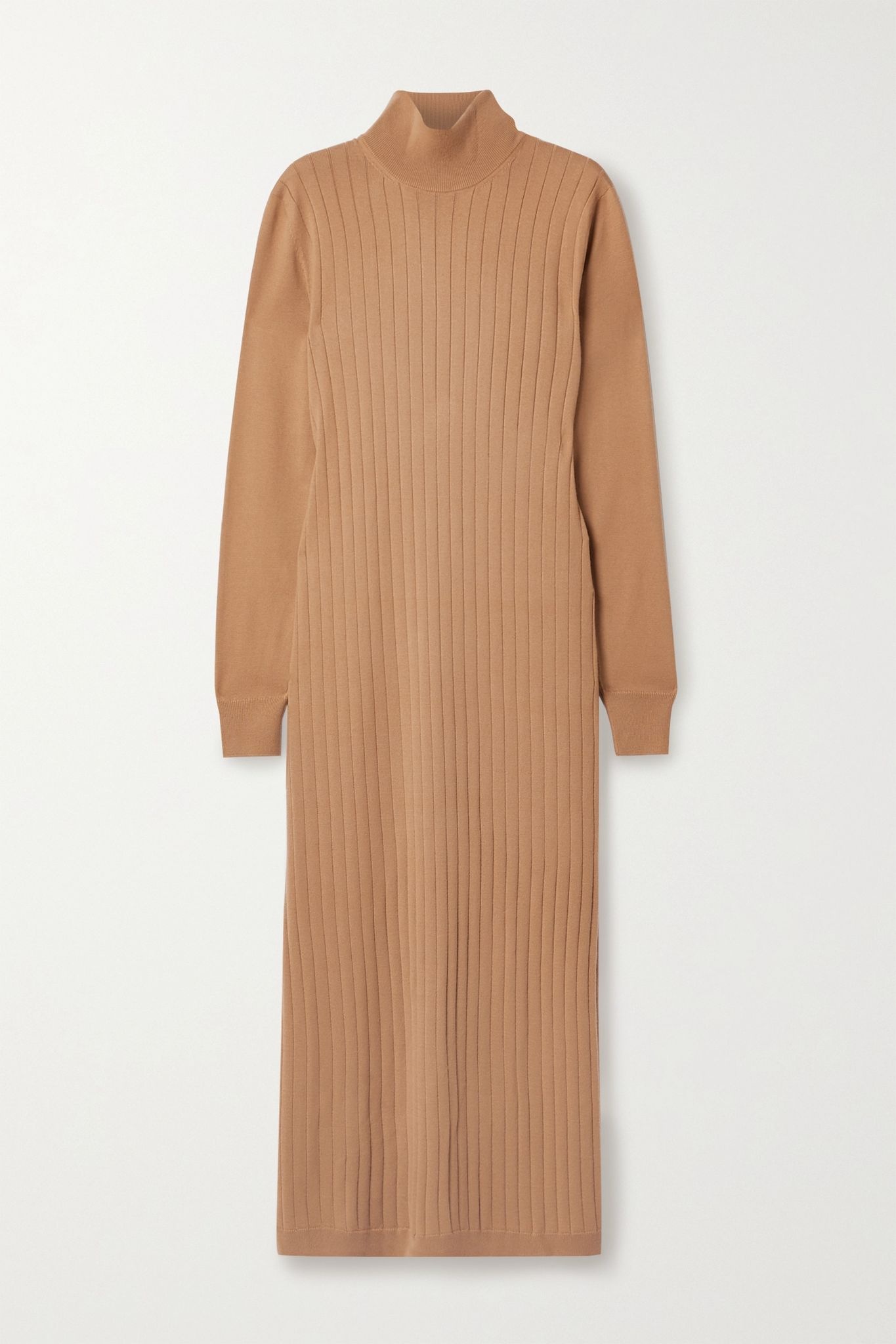 Times Square ribbed cashmere turtleneck midi dress - 1