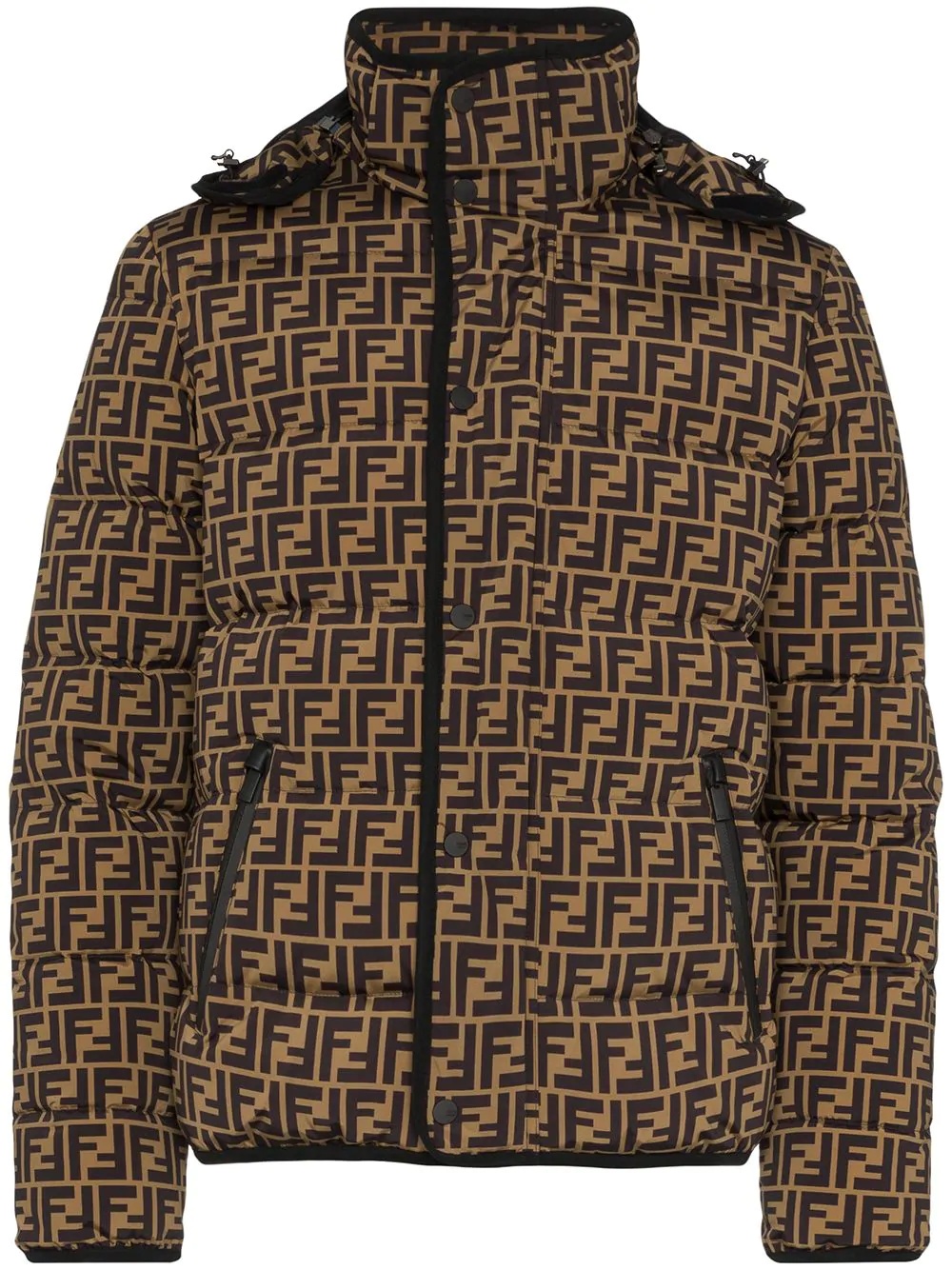 FF logo print puffer jacket - 1