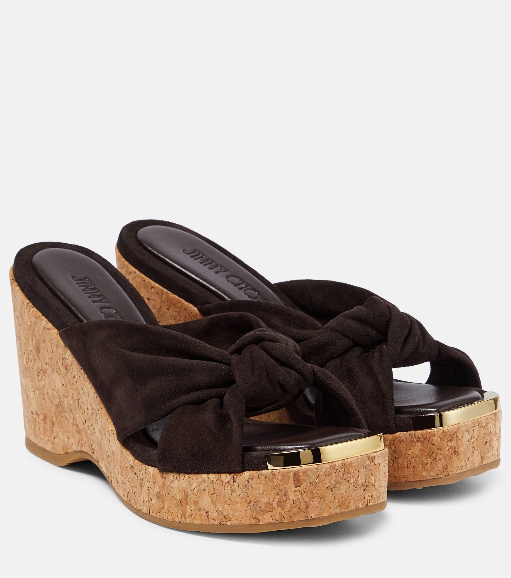 Avenue leather wedge sandals - 1