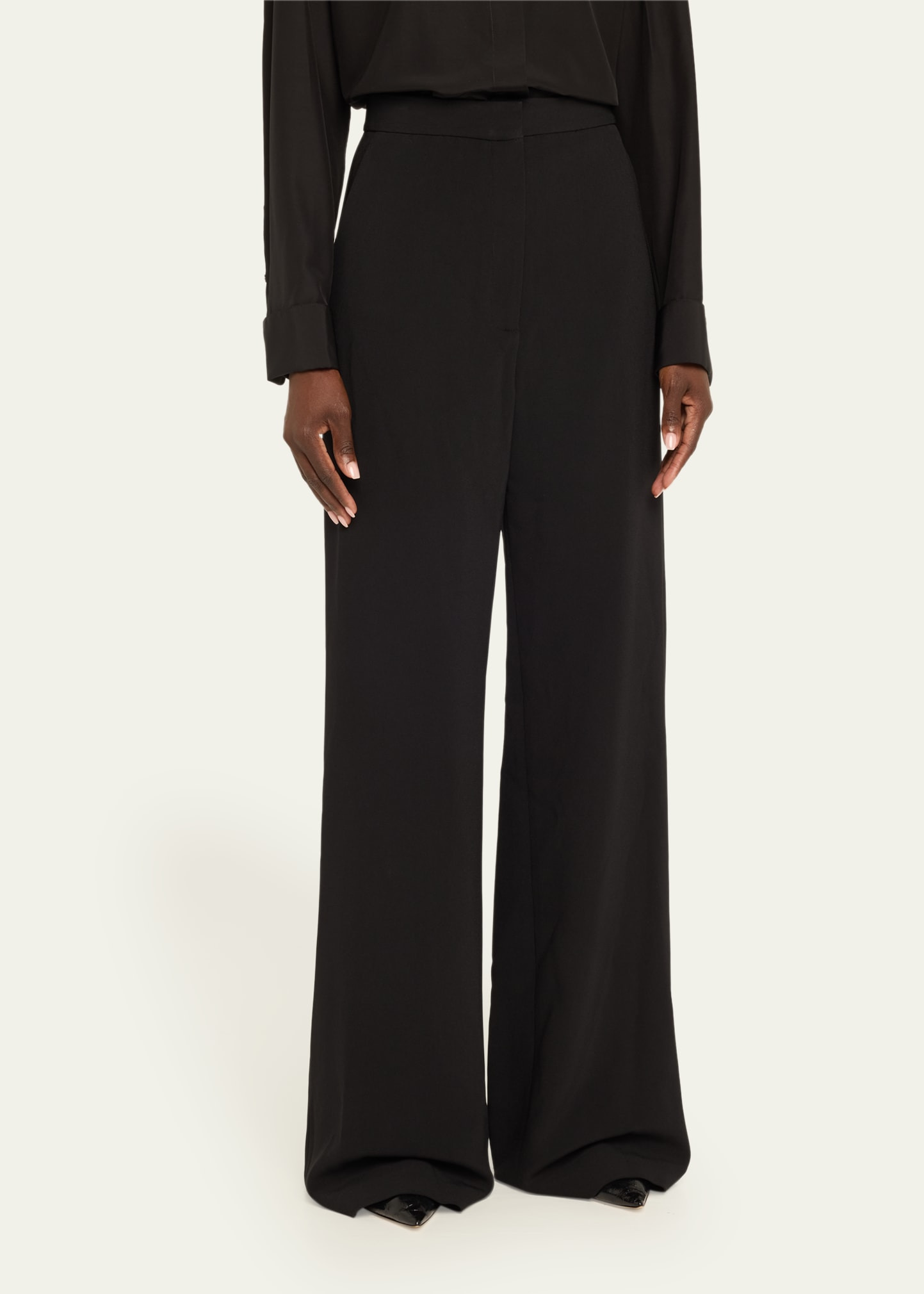 Hand Print Beaded Wide Leg Trousers - 4
