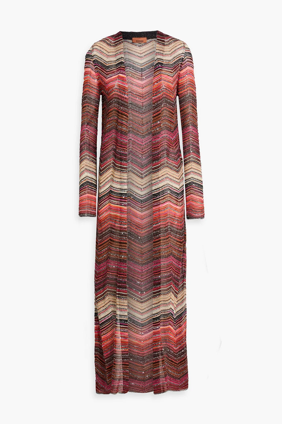 Sequin-embellished metallic crochet-knit cardigan - 1