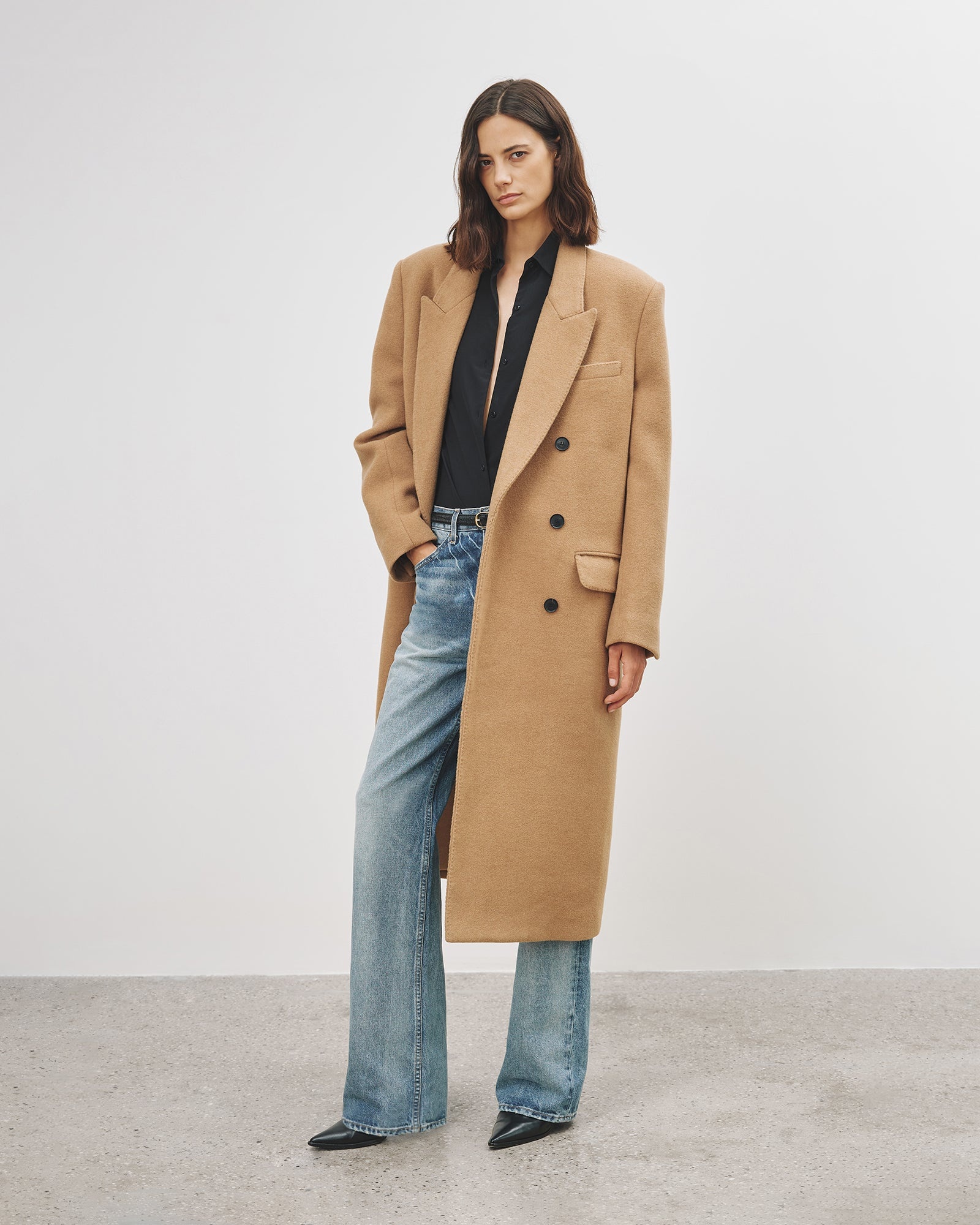 EDMONT DOUBLE BREASTED LONG COAT - 4