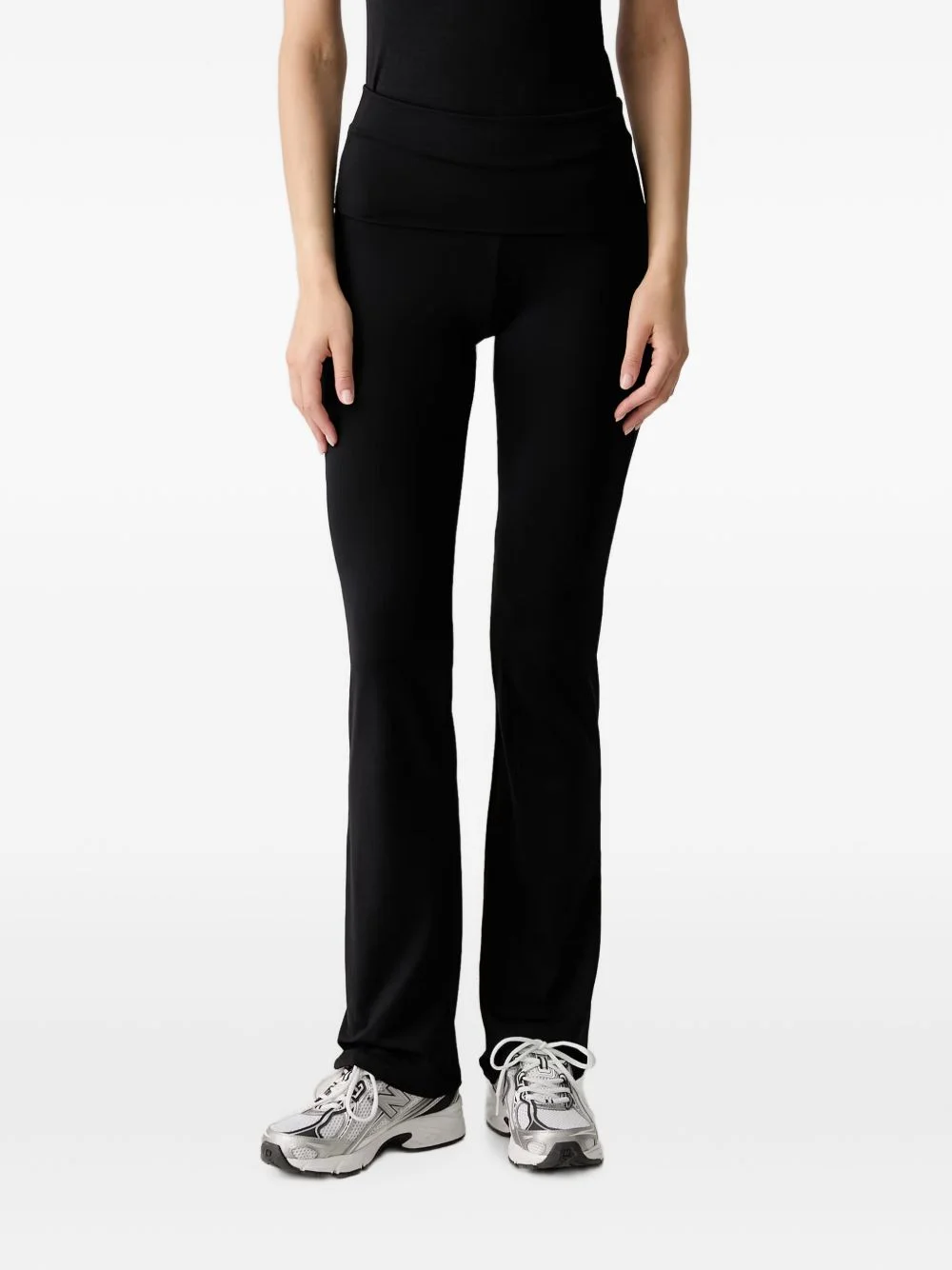 Flare rhinestone-logo leggings - 1