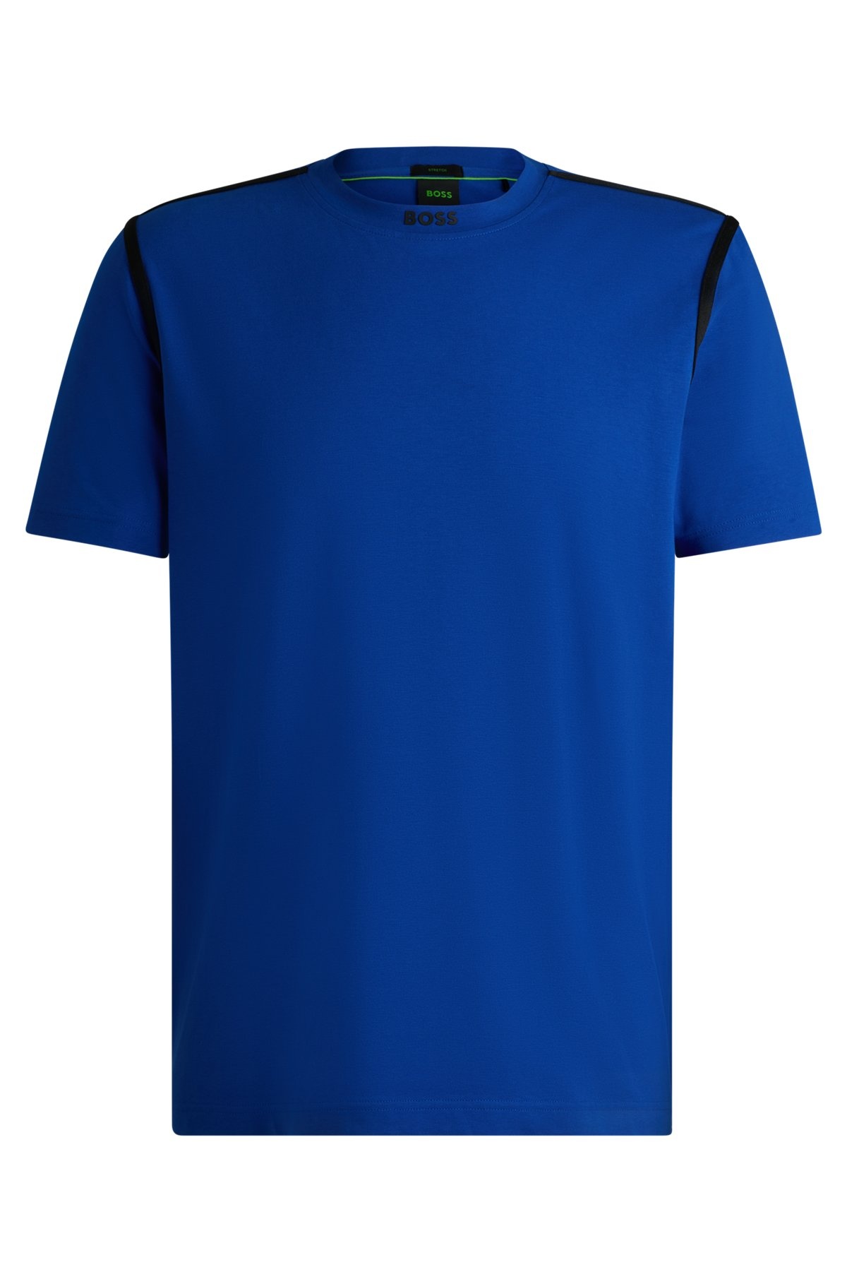 STRETCH-COTTON T-SHIRT WITH TAPE TRIMS - 1