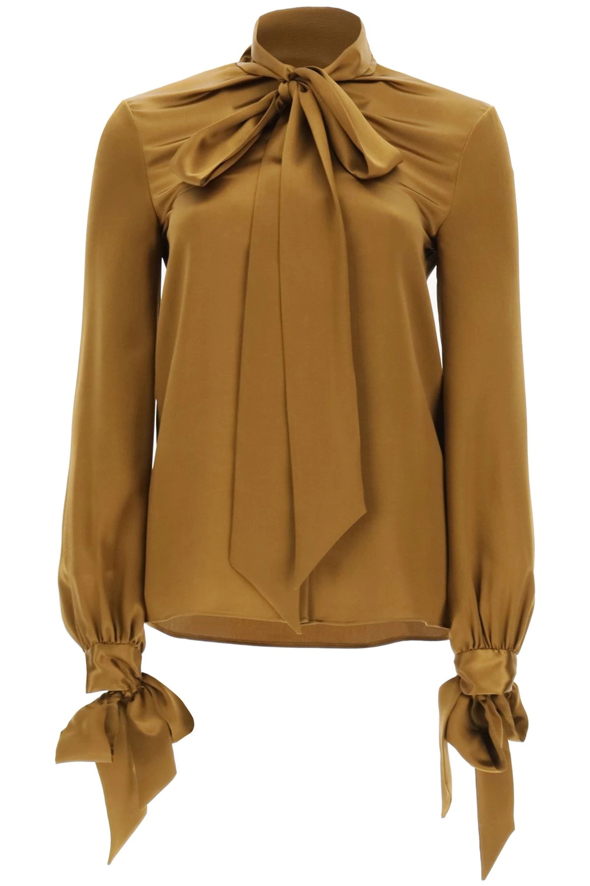 SATIN BLOUSE WITH BOW - 1