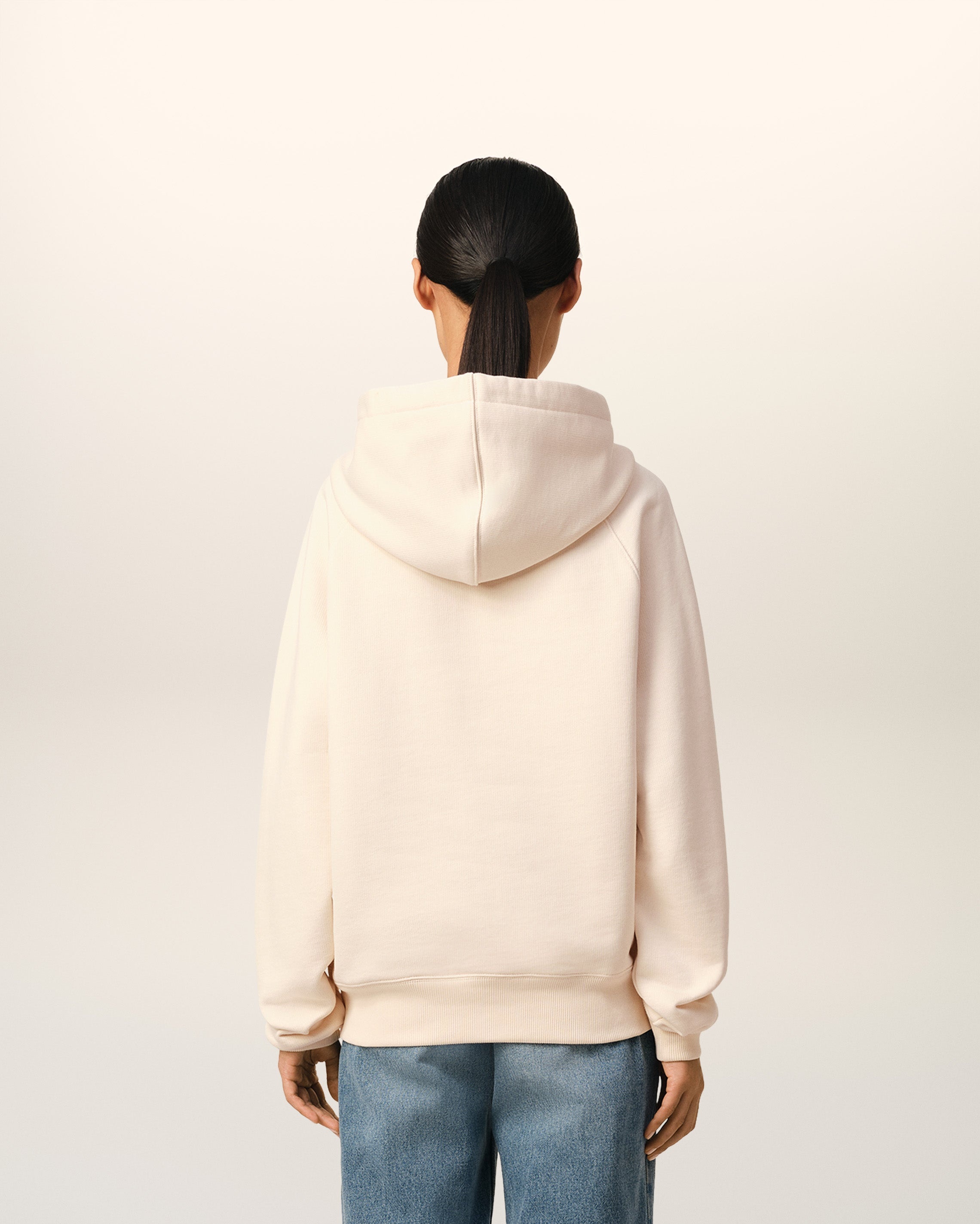BEIGE COTTON HOODIE WITH AMI PARIS PATCH - 5